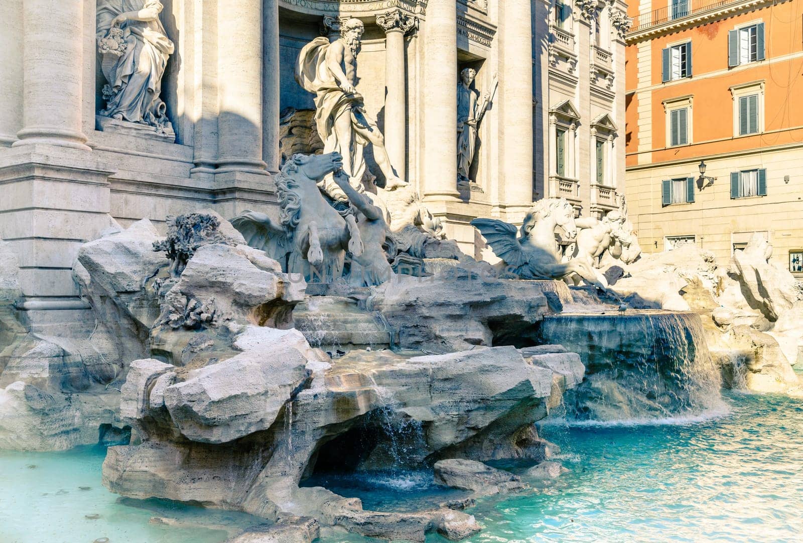 Historic Trevi Fountain - the largest Baroque fountain in Rome, Italy
