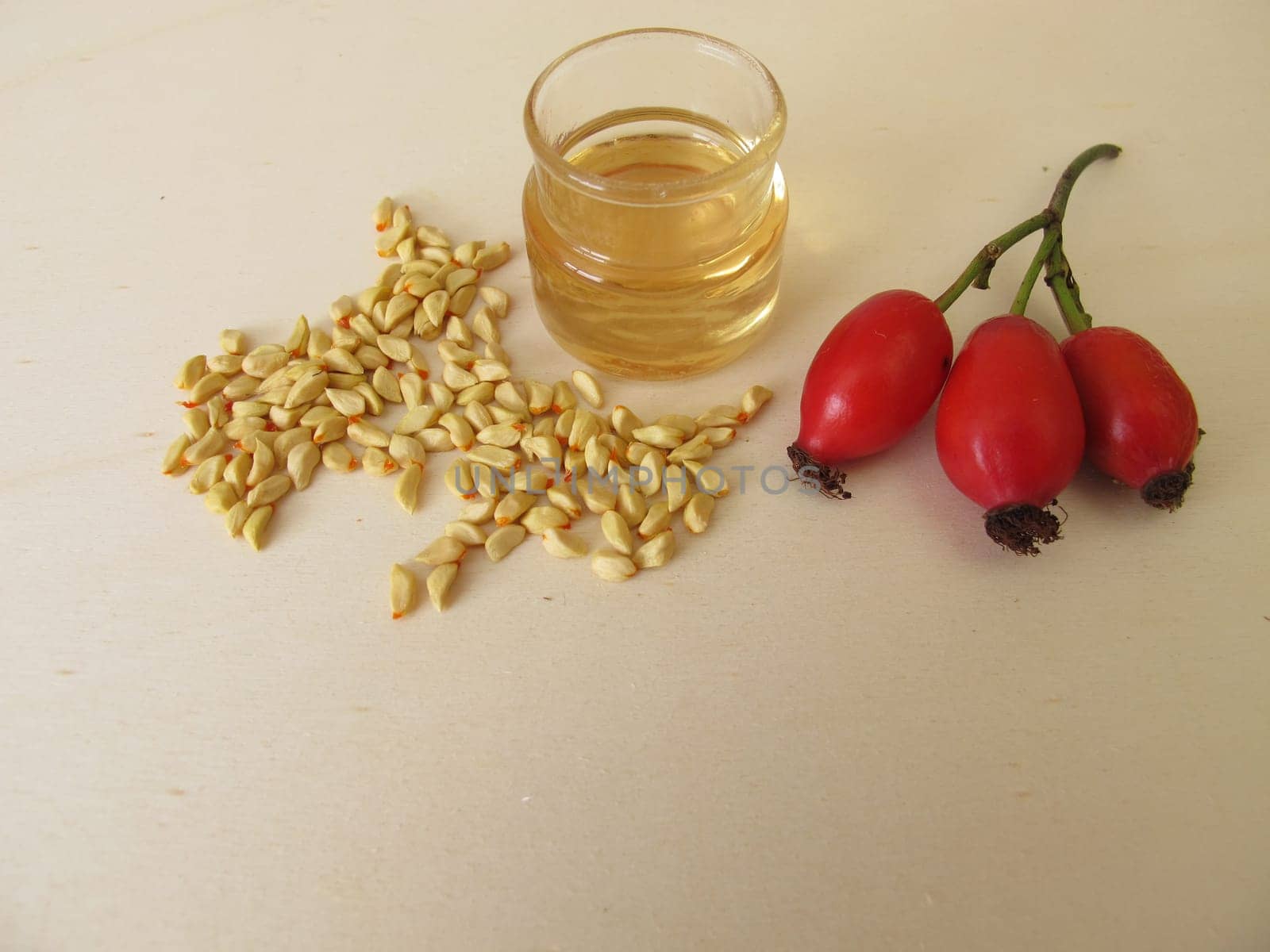 Rose hip essential oil made from wild dog rose seeds
