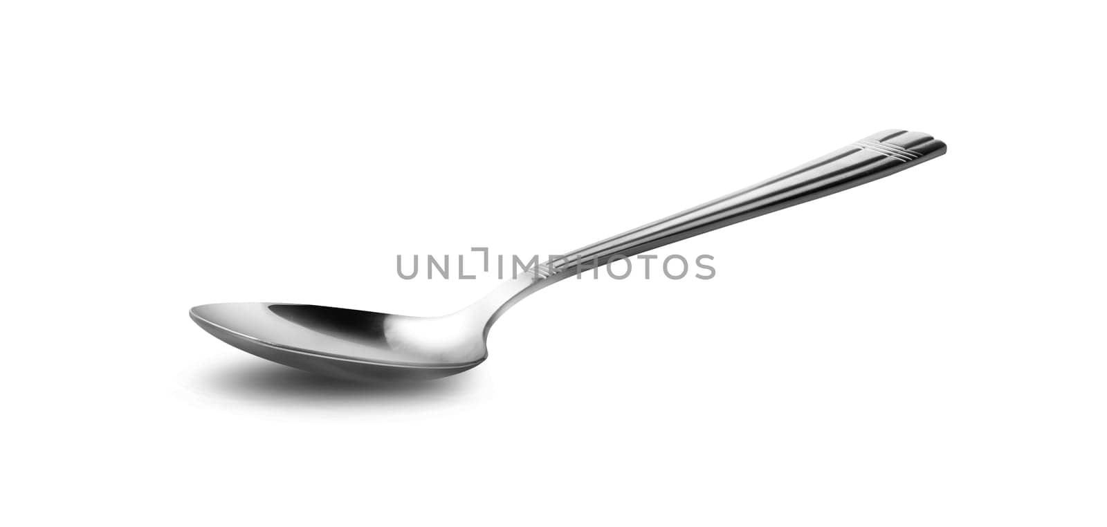 Stainless cutlery spoon isolated on white background. With clipping path