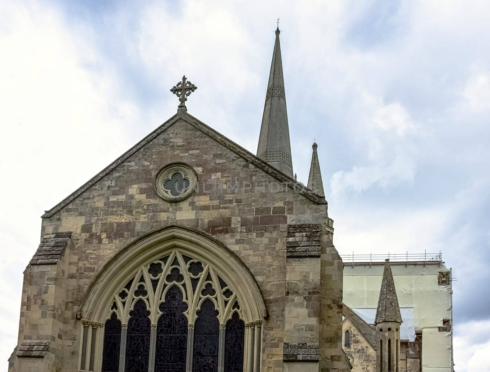Chichester Cathedral, formally known as the Cathedral Church of the Holy Trinity in Chichester, West Sussex, United Kingdom on 14 July 2019