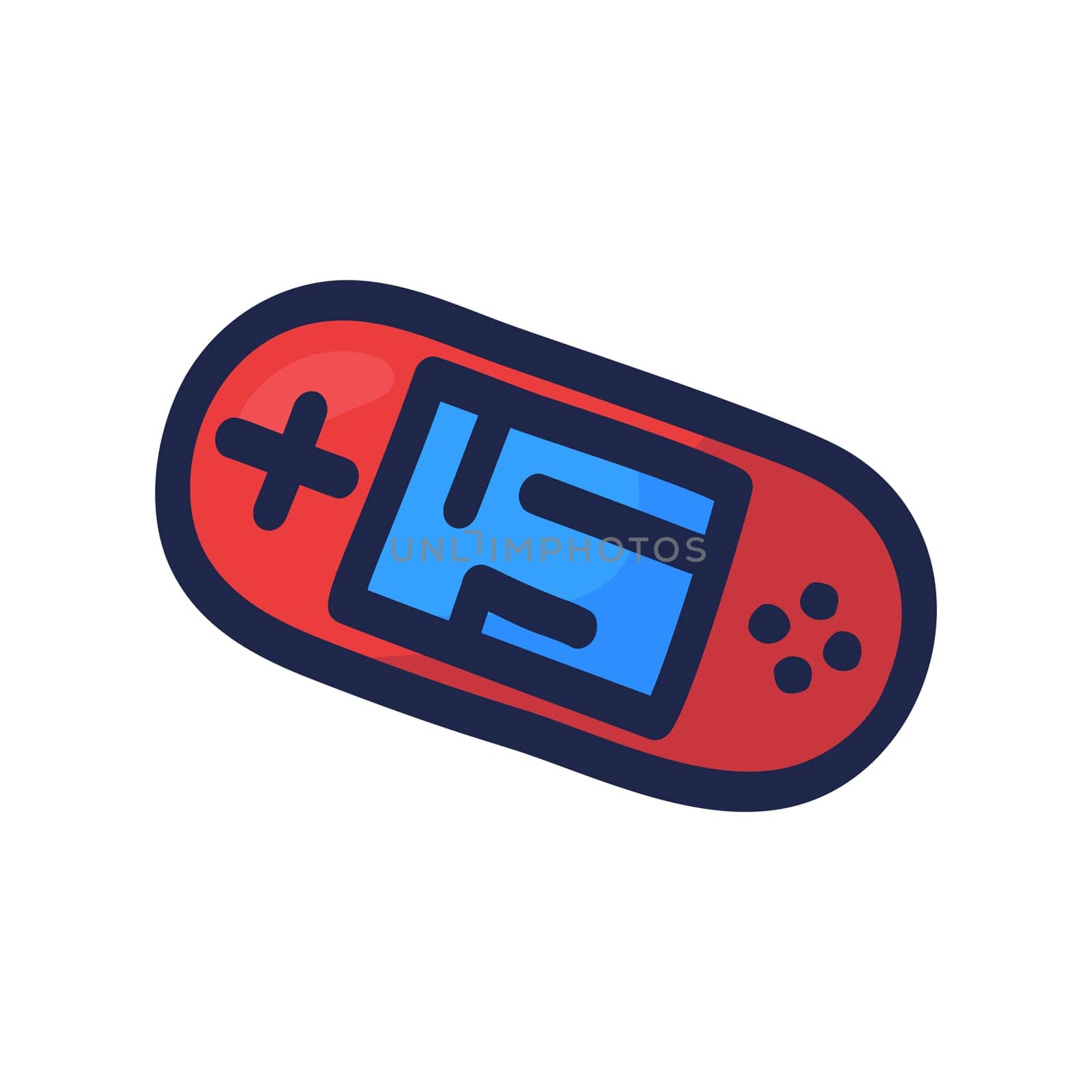 Joystick for video game. Controller buttons hand-drawn in doodle-style vector icon. Vector illustration