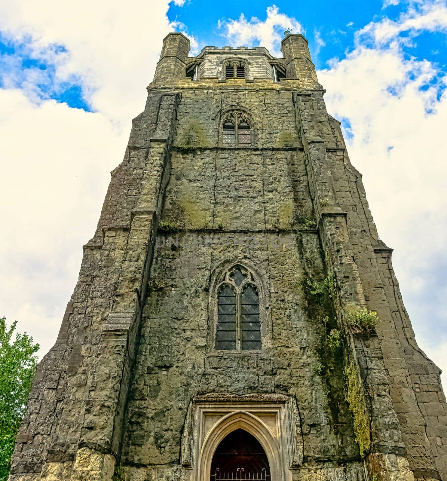 Chichester Cathedral (Cathedral Church of the Holy Trinity) free-standing medieval bell tower known as campanile in Chichester, West Sussex, United Kingdom on 14 July 2019