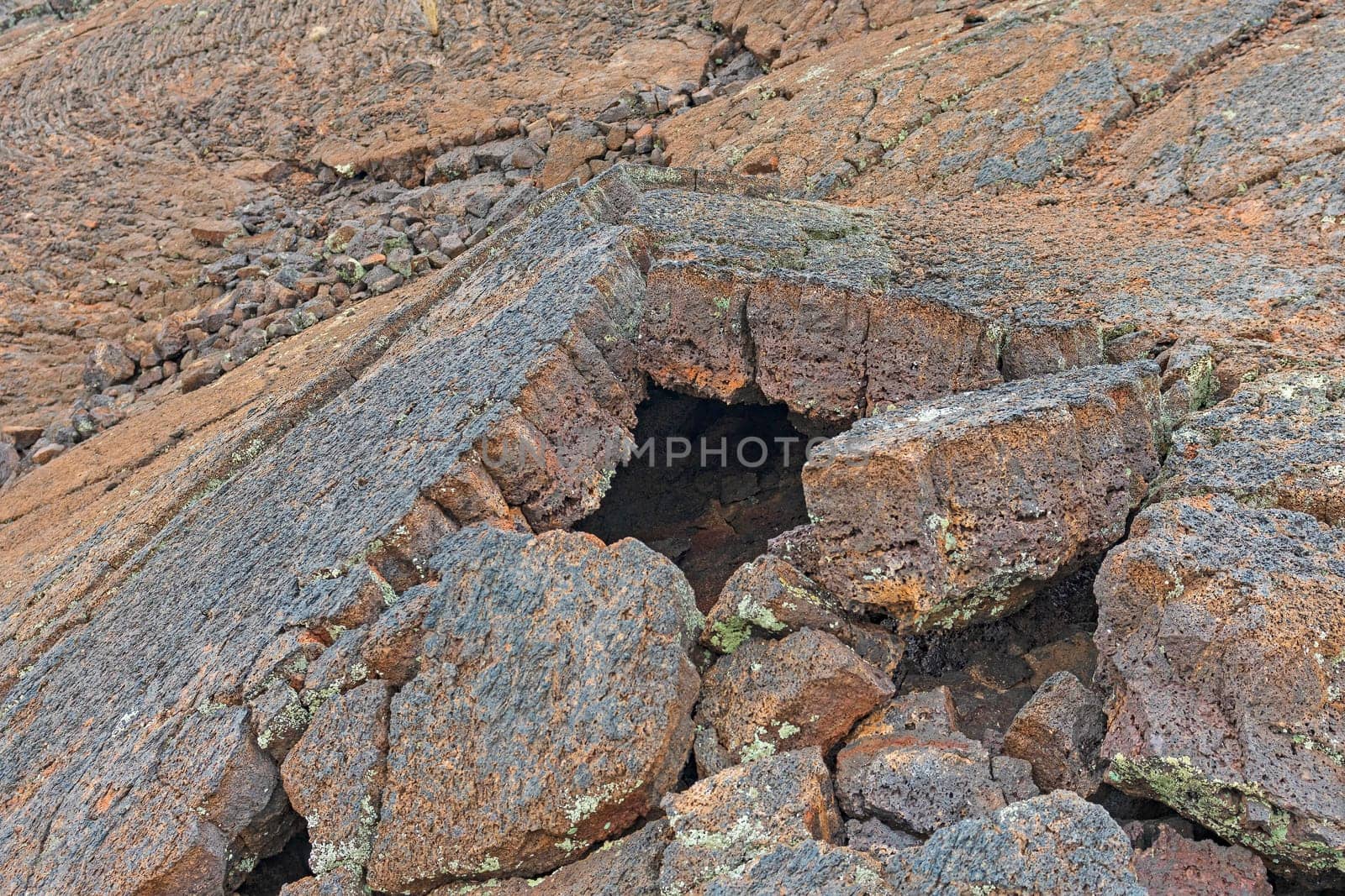 Broken Lava Blocks in an old Lava Field in El Malpais National Monument in New Mexico