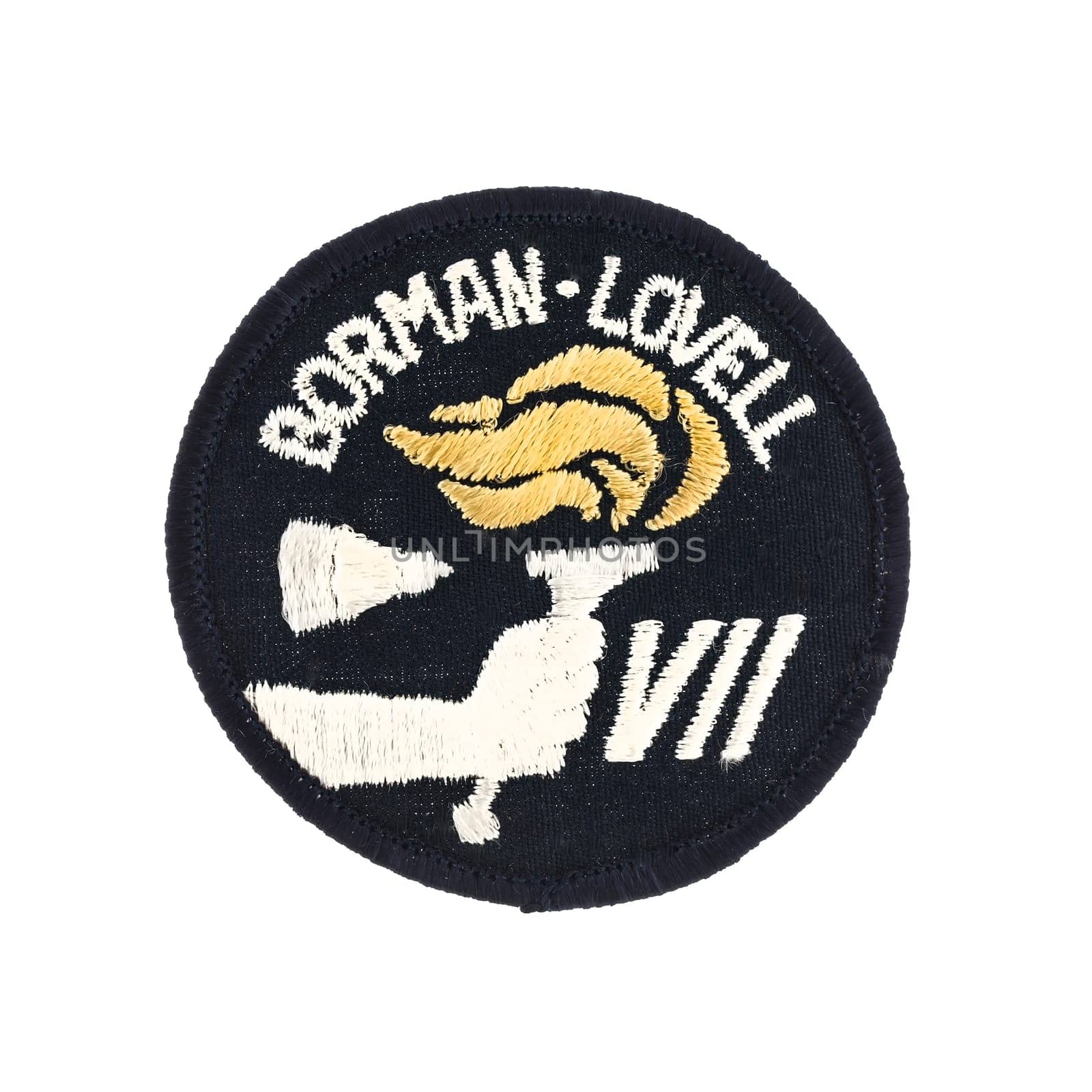 SWINDON, UK - FEBRUARY 23, 2014: Gemini 7 Mission Badgeon a white background