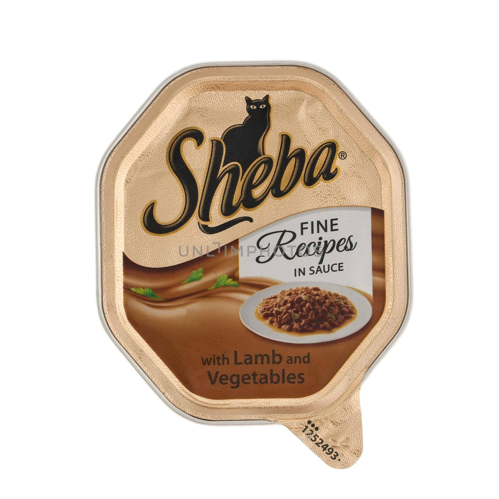 SWINDON, UK - MAY 25, 2014: Sheba Lamb & Vegtable Cat Food on a White Background