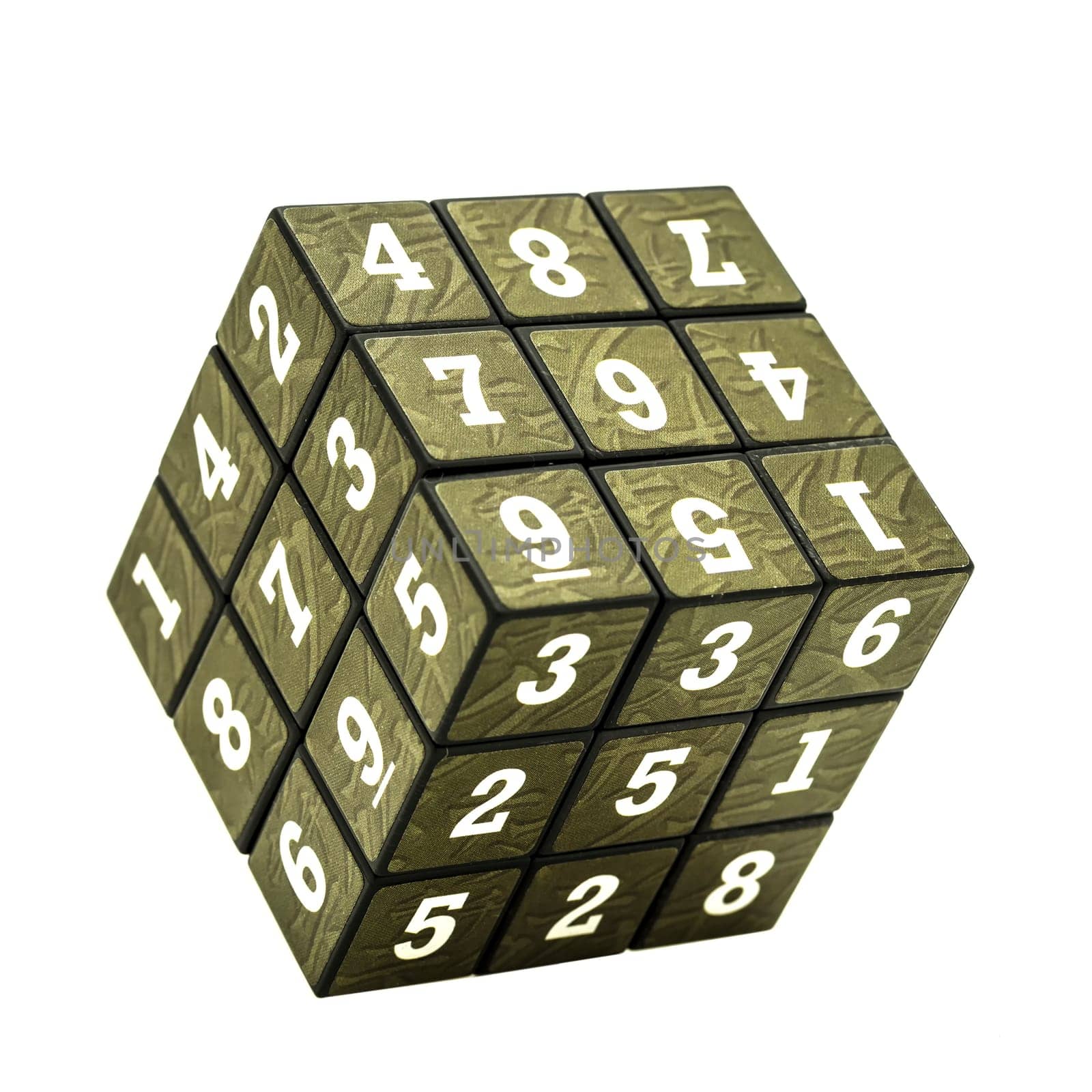 SWINDON, UK - MAY 2, 2014: Sudoku Numbers Cube on a white background