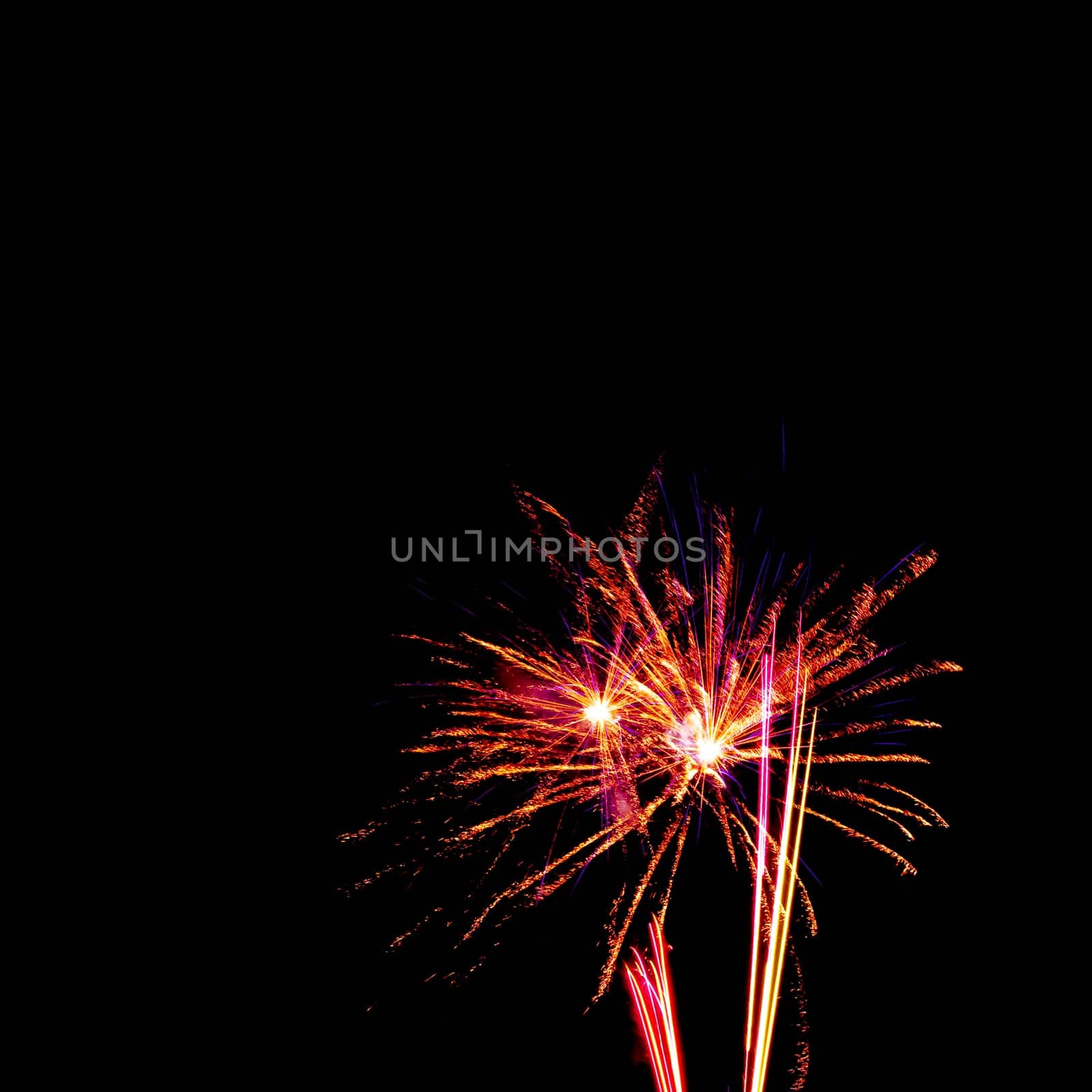 Fireworks display night in London, UK
