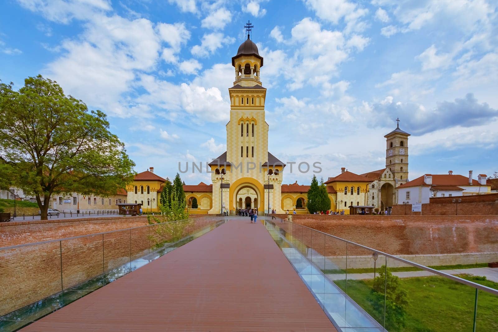 Bell Tower of Coronation Cathedral in Alba Carolina Citadel, Alba Iulia, Romania