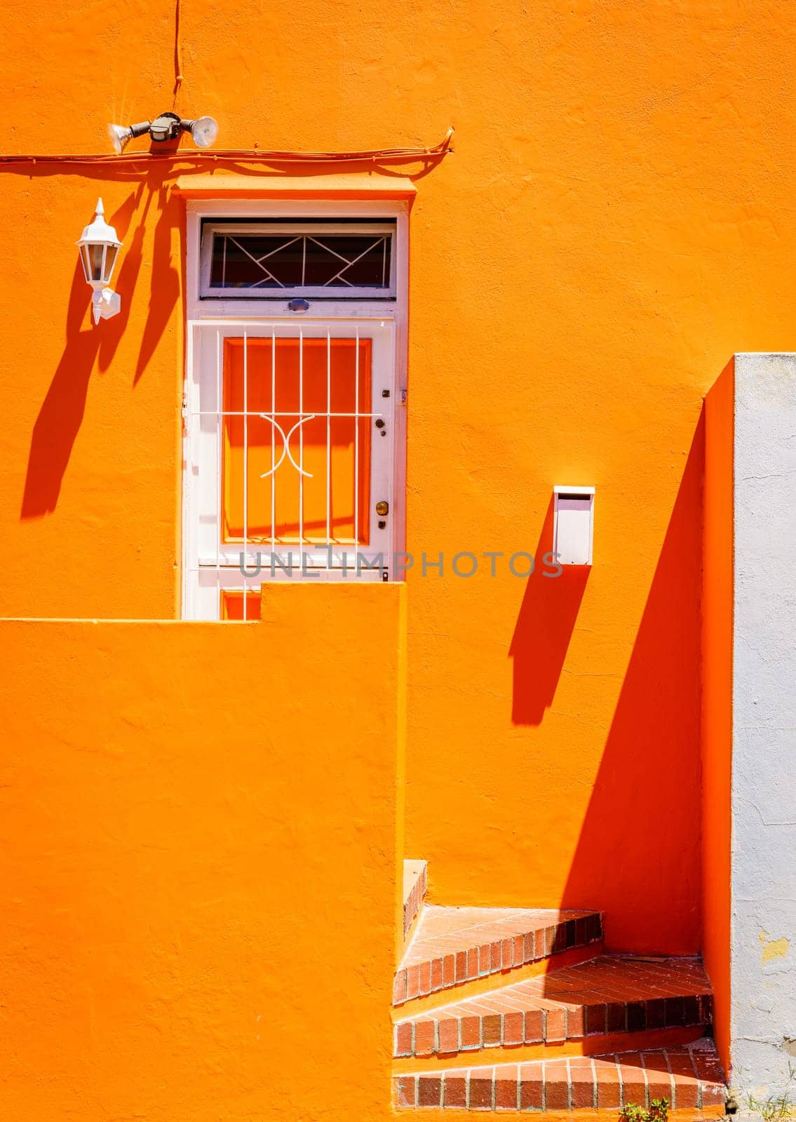House facade details in Bo-Kaap area of Cape Town, South Africa