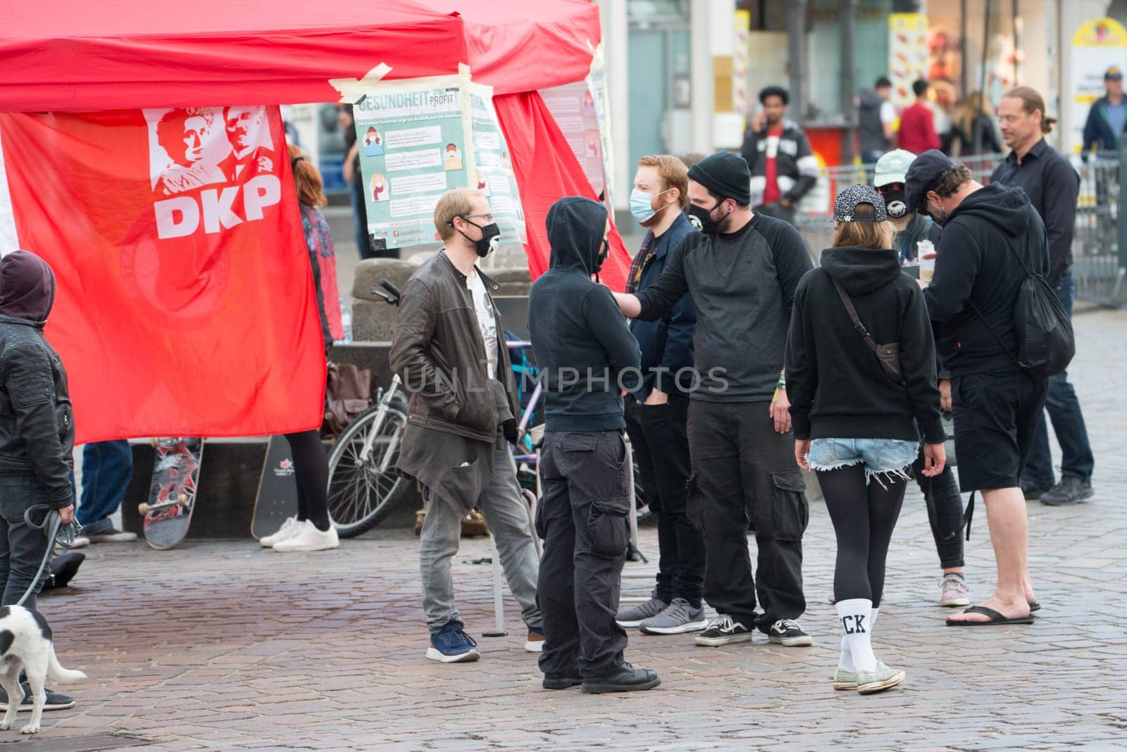 Protests in Trier on the 08.06.2020, Germany, rhineland palatinate, Antifa, demonstration against racism, protest George Floyd, people wearing masks, covid-19