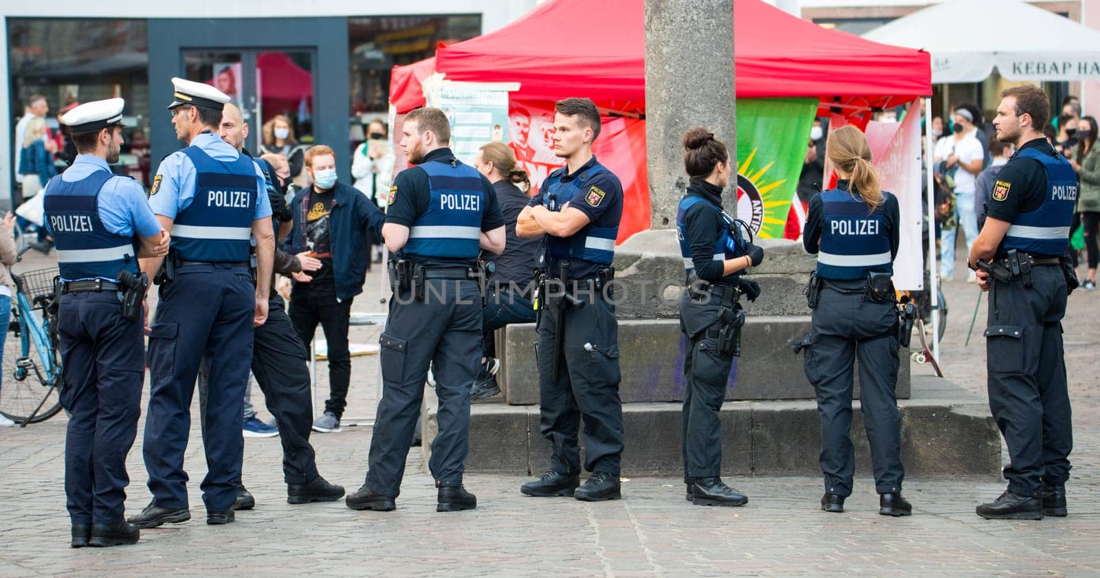 Protests in Trier on the 08.06.2020, Germany, rhineland palatinate, Antifa, demonstration against racism, protest George Floyd, people wearing masks, covid-19