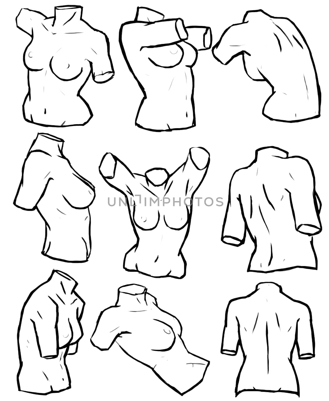 Tutorial of drawing a female body. Drawing the human body, step by step lessons.