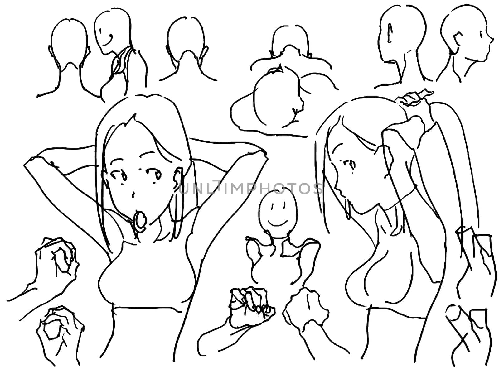 Tutorial of drawing a female body. Drawing the human body, step by step lessons.