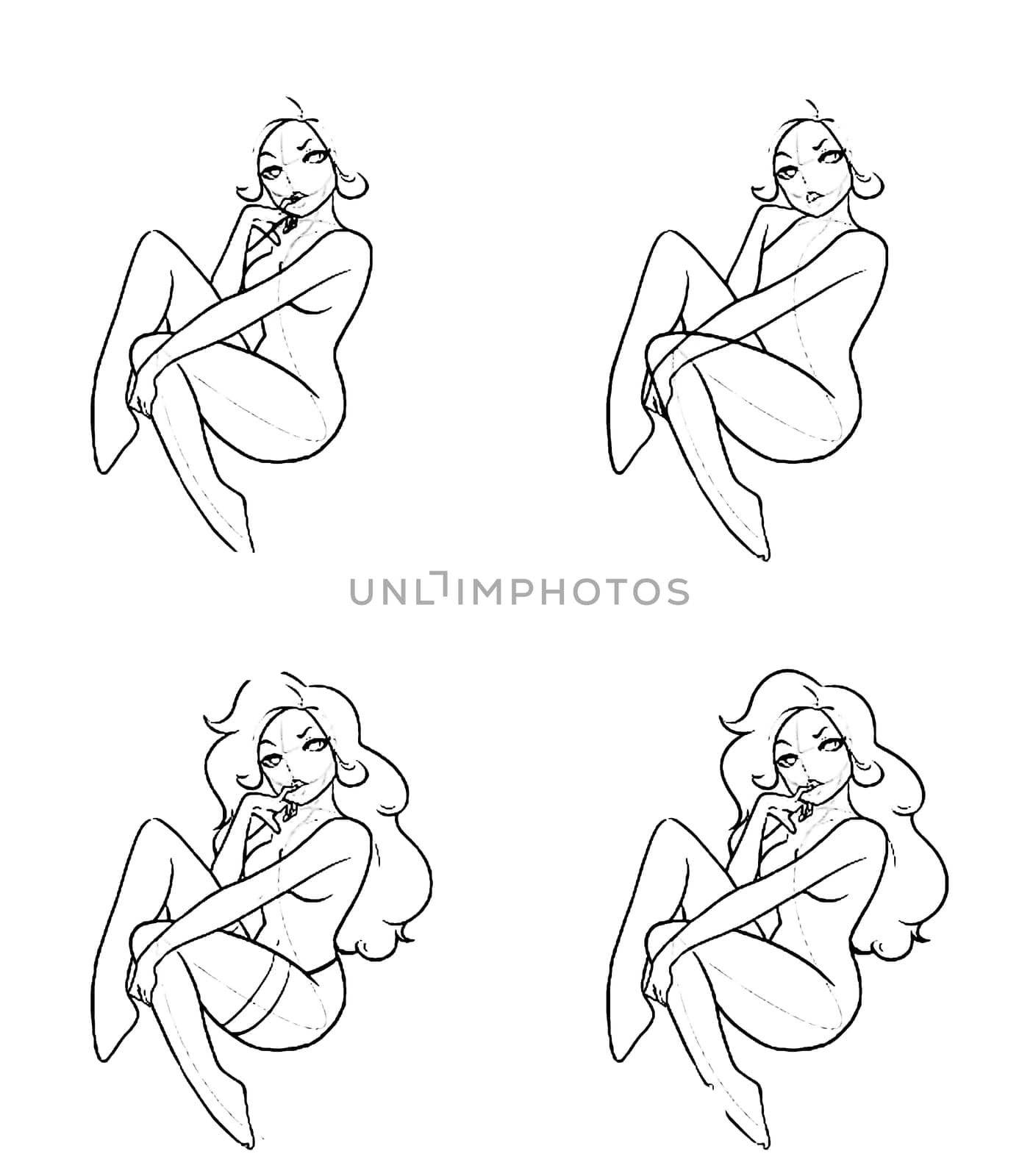 Tutorial of drawing a female body. Drawing the human body, step by step lessons.