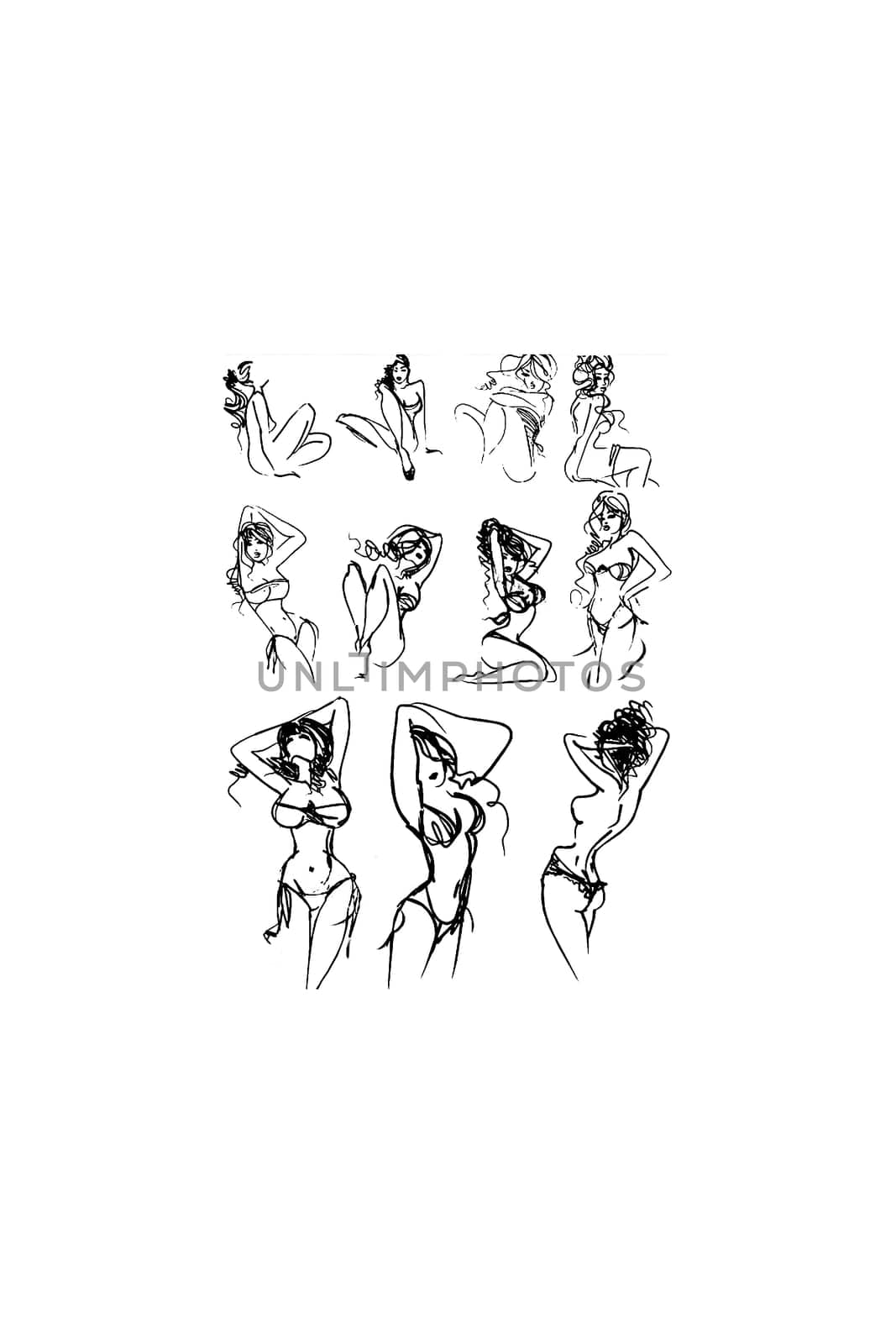 Tutorial of drawing a female body. Drawing the human body, step by step lessons.