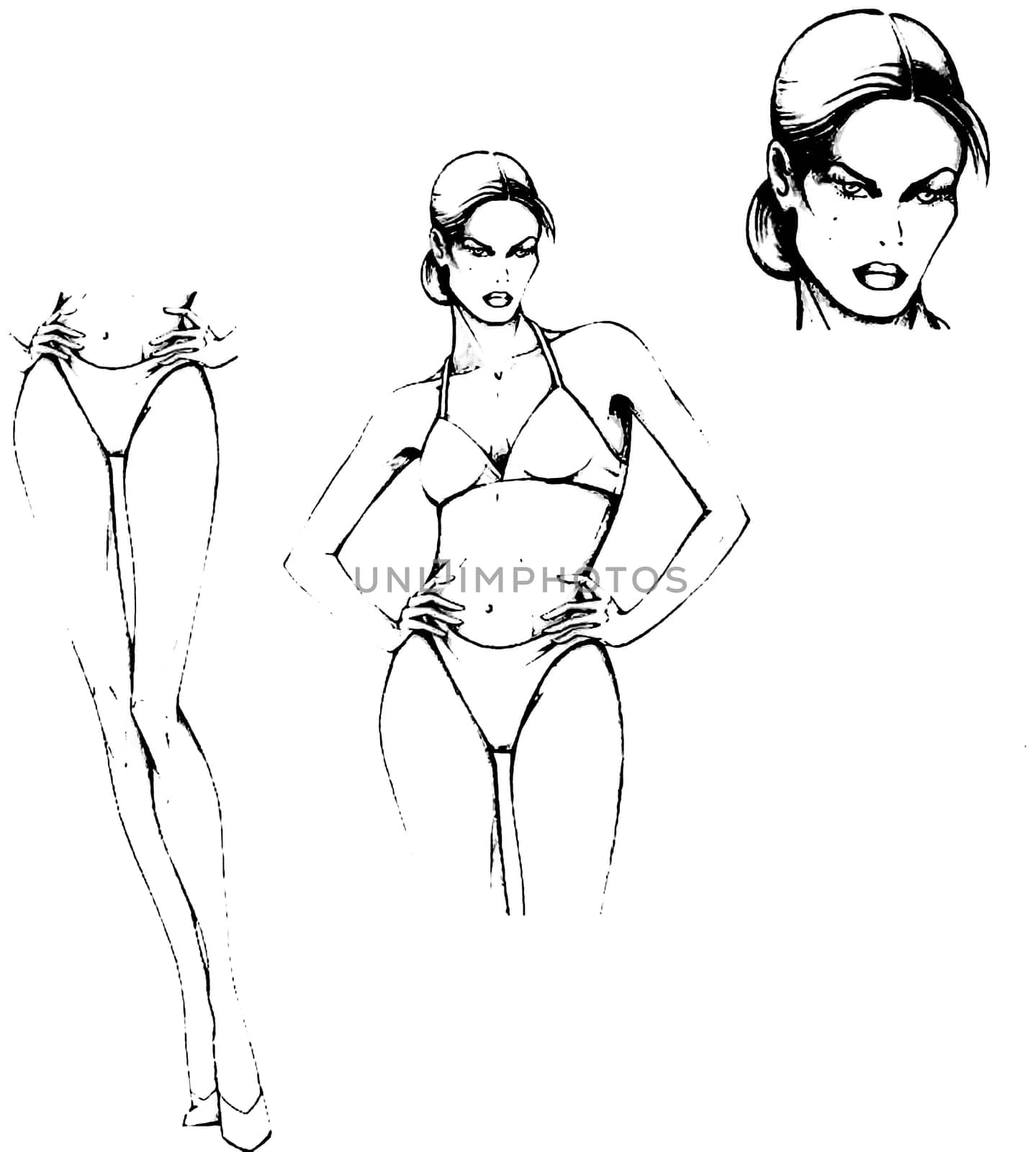 Tutorial of drawing a female body. Drawing the human body, step by step lessons.