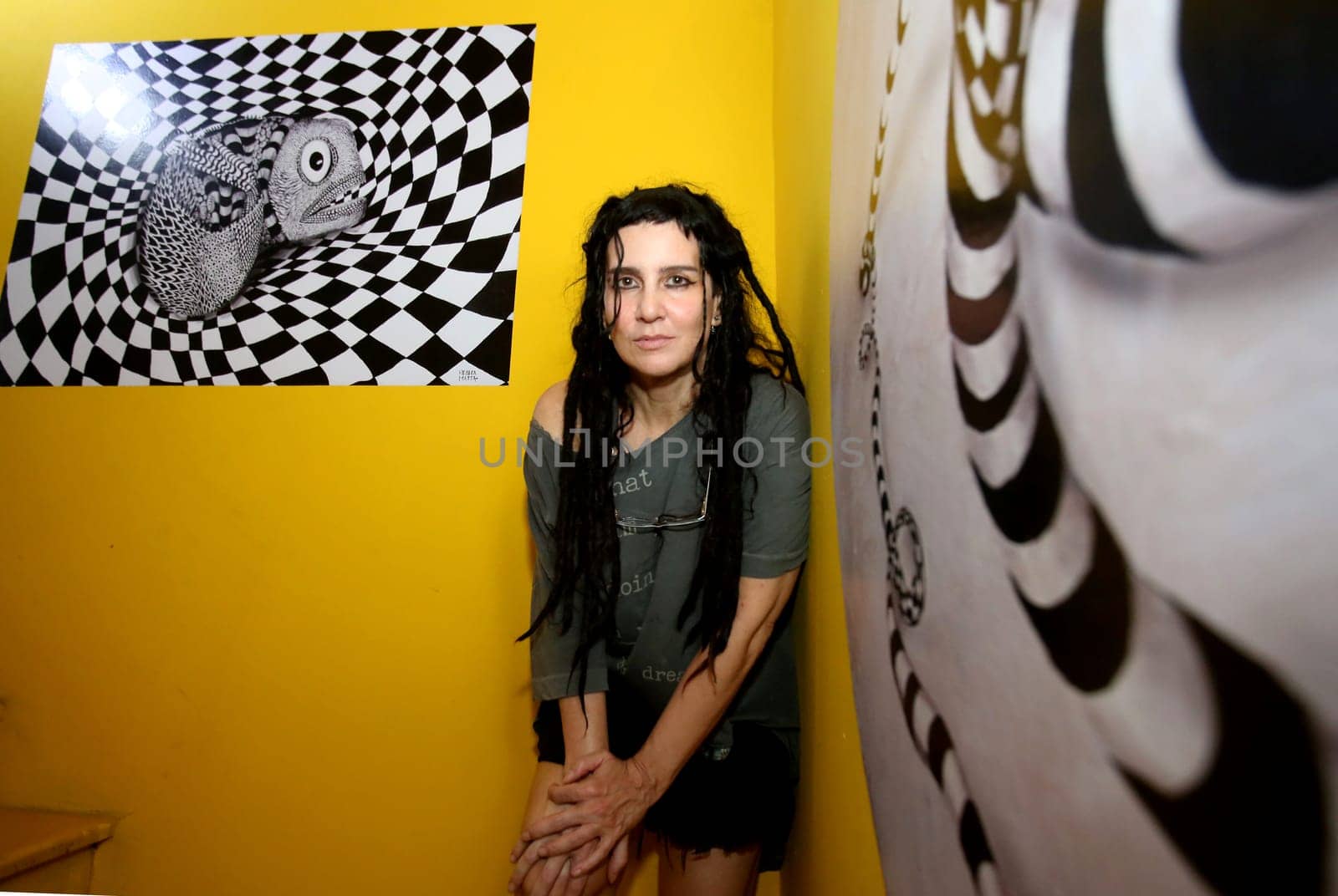 salvador, bahia / brazil - january 3, 2017: Rebeca Matta, singer and artist is seen in the neighborhood of Rio Vermelho in the city of Salvador..