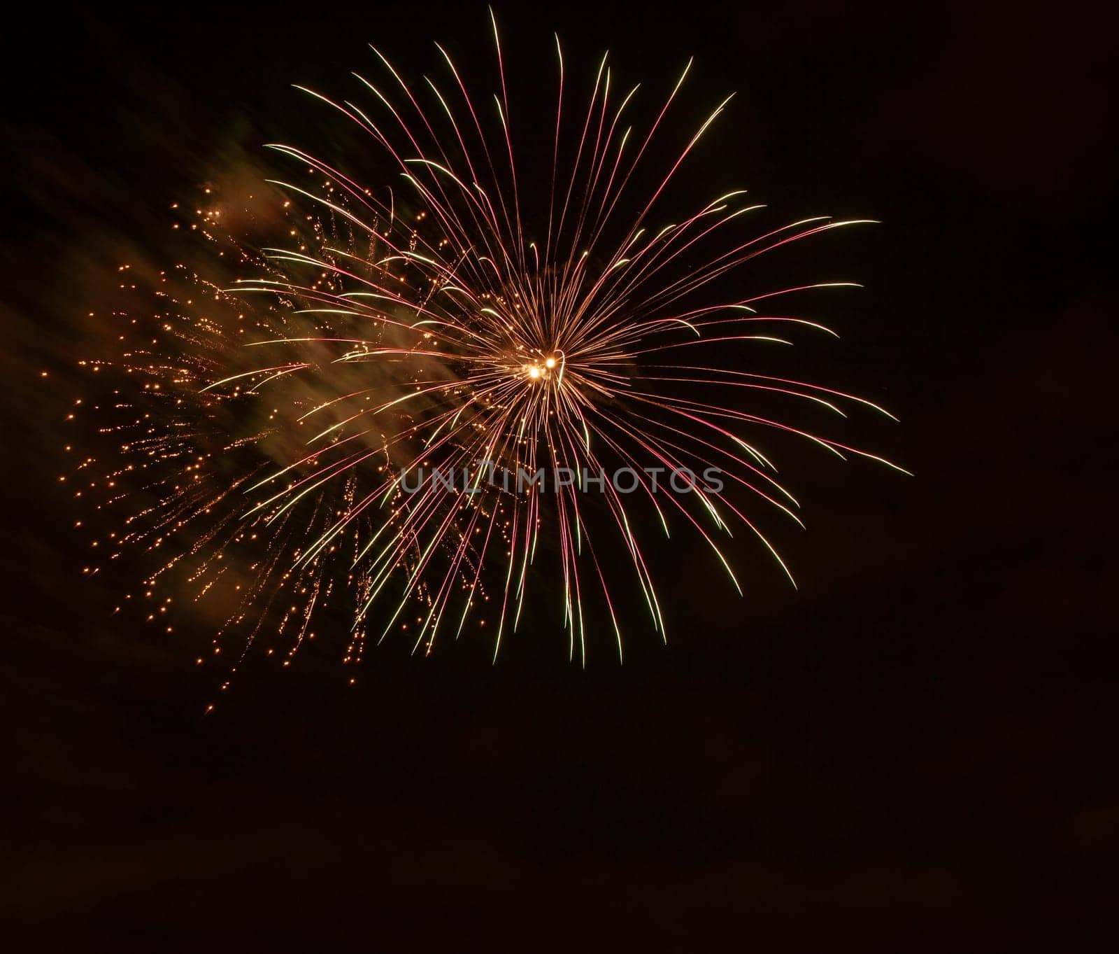 Closeup of isolated fireworks for compositing into your art