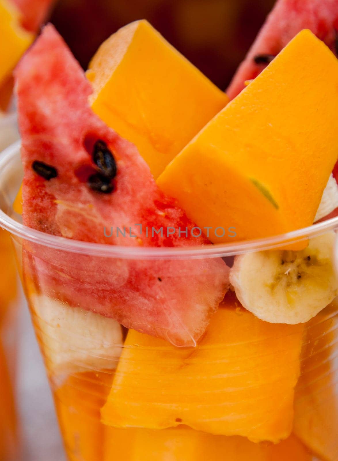 Fruit cup from a street vendor in Quito, Ecuador