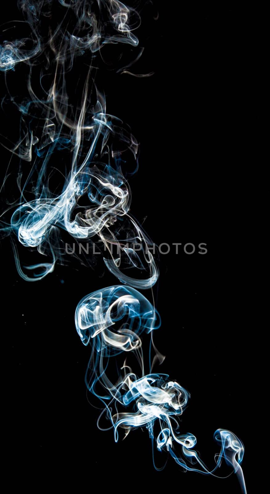 Abstract Smoke With Three Visible Levels on black background