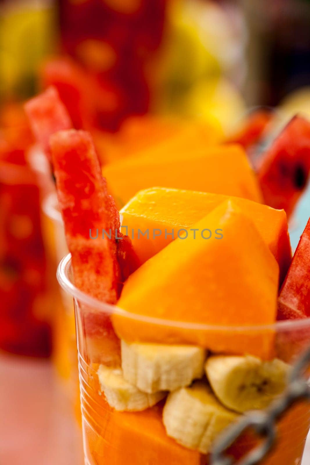 Fruit cup from a street vendor in Quito, Ecuador