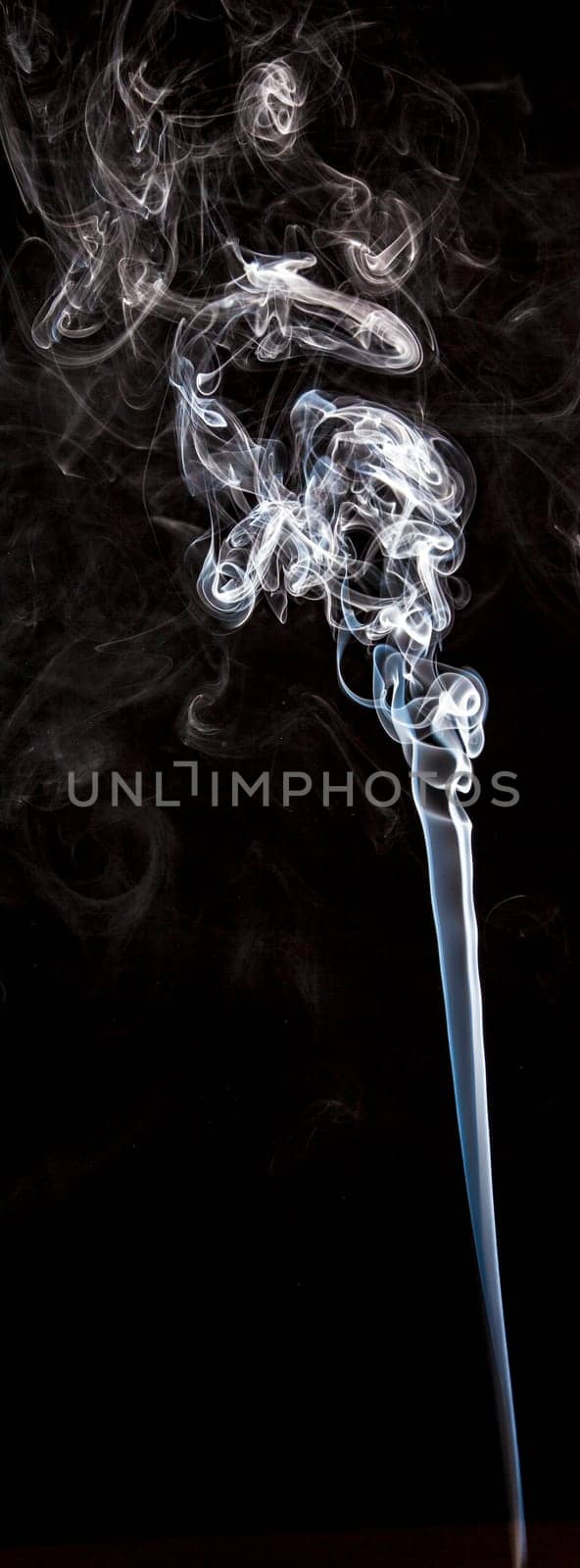 Smoke Abstract Single Column on black background