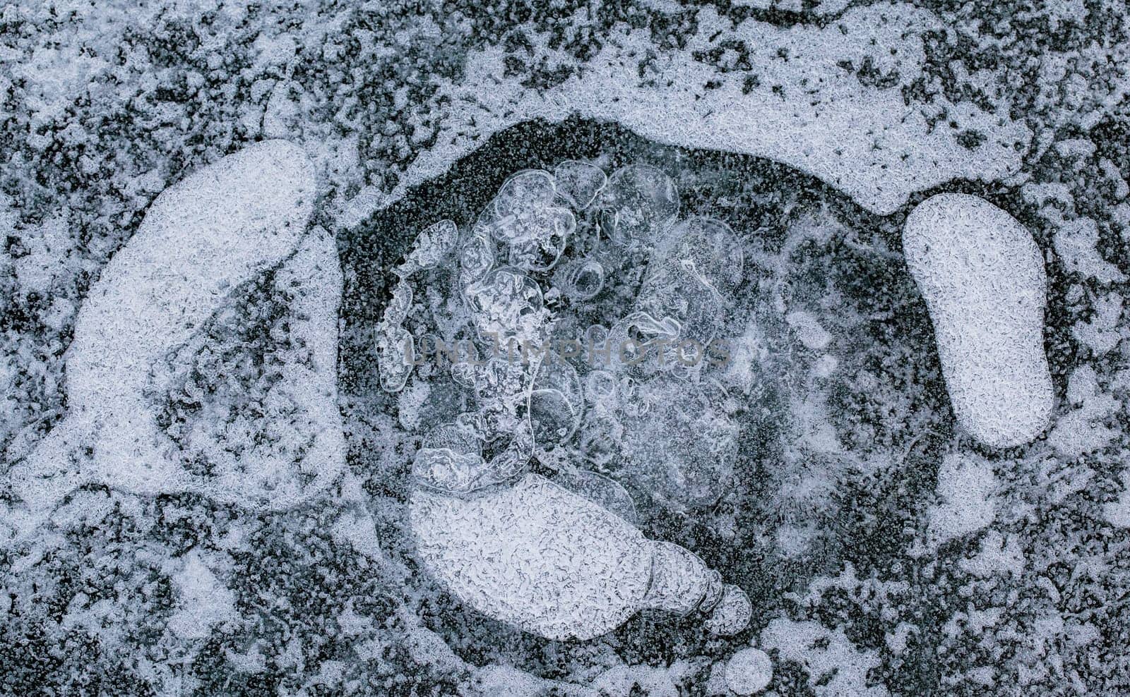 Background texture of bubbles in ice sheet