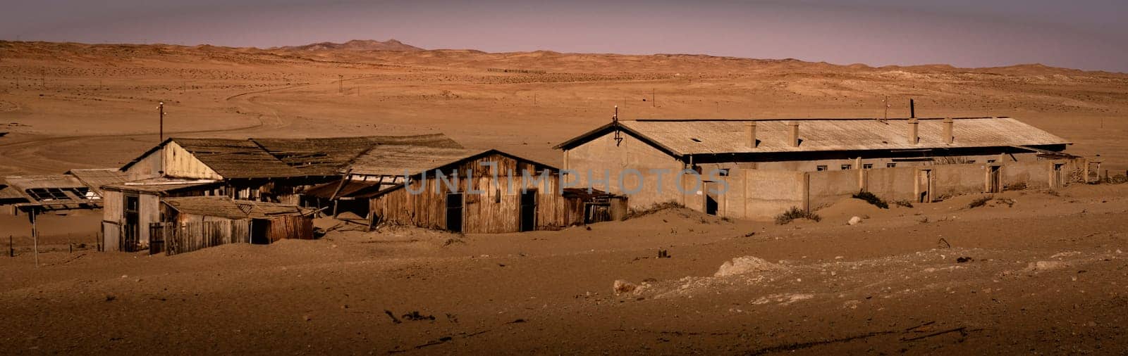 Abandoned buildings are left to rot in Kolmanskoppe, Namibia