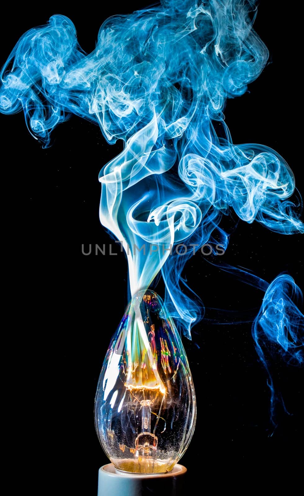 Death By Electricity  - An electrical element in a light bulb igniting and burning out