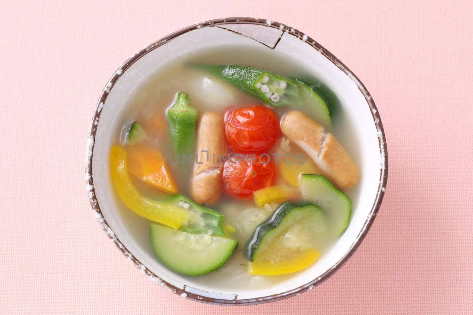 Soup of sausage and vegetables, Pot-au-feu (japanese-style)