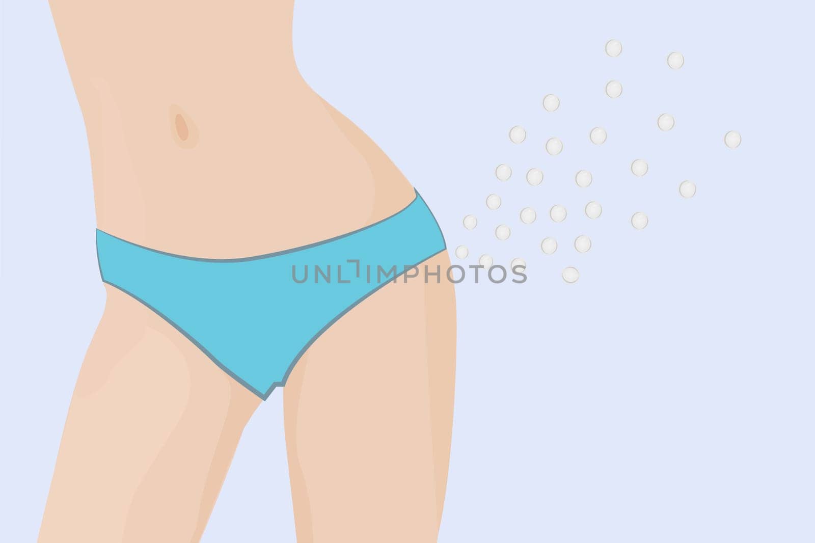 Farting from human body showing flatulence problem vector illustration