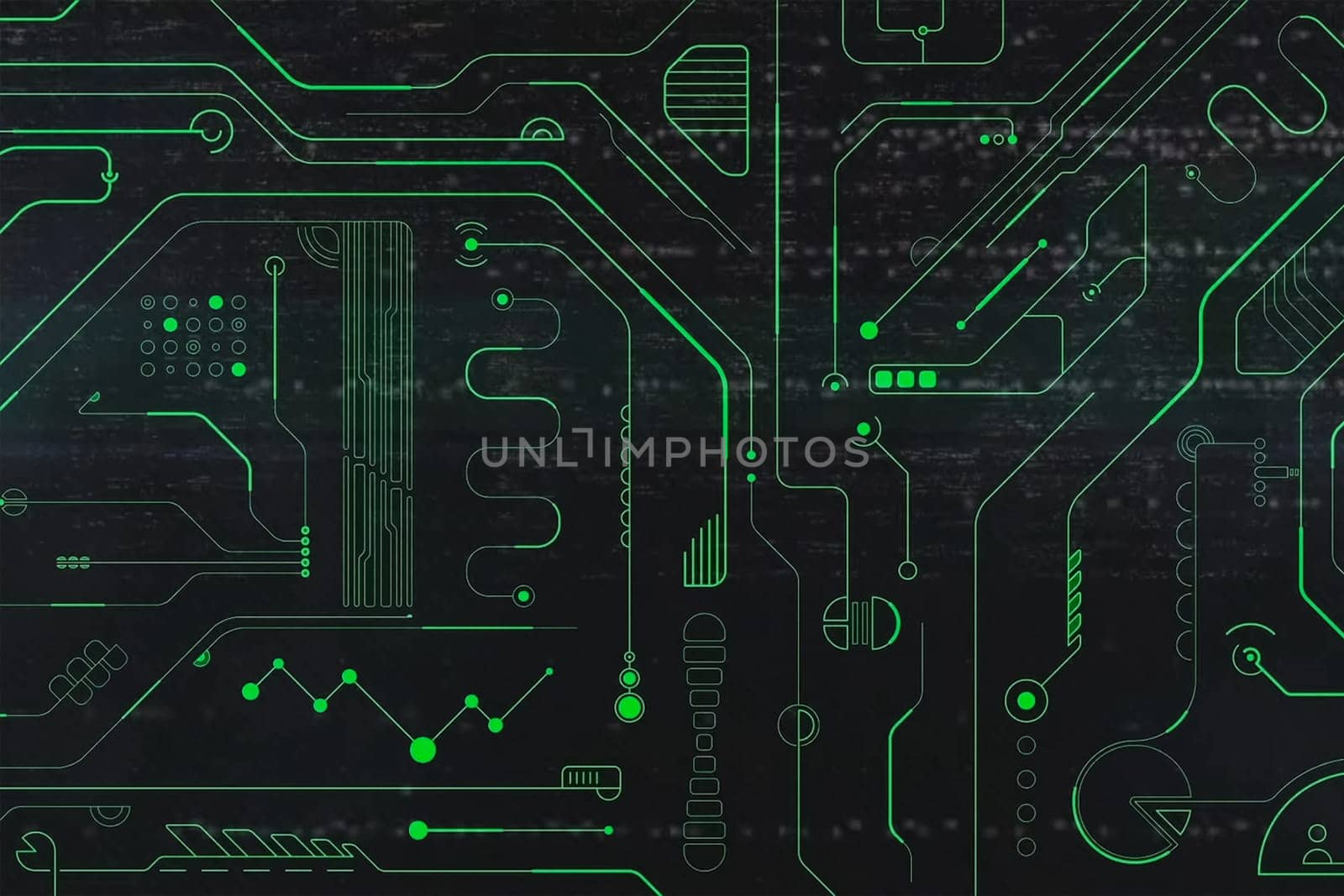 Abstraction on the subject of electronics. Electronic board with details.
