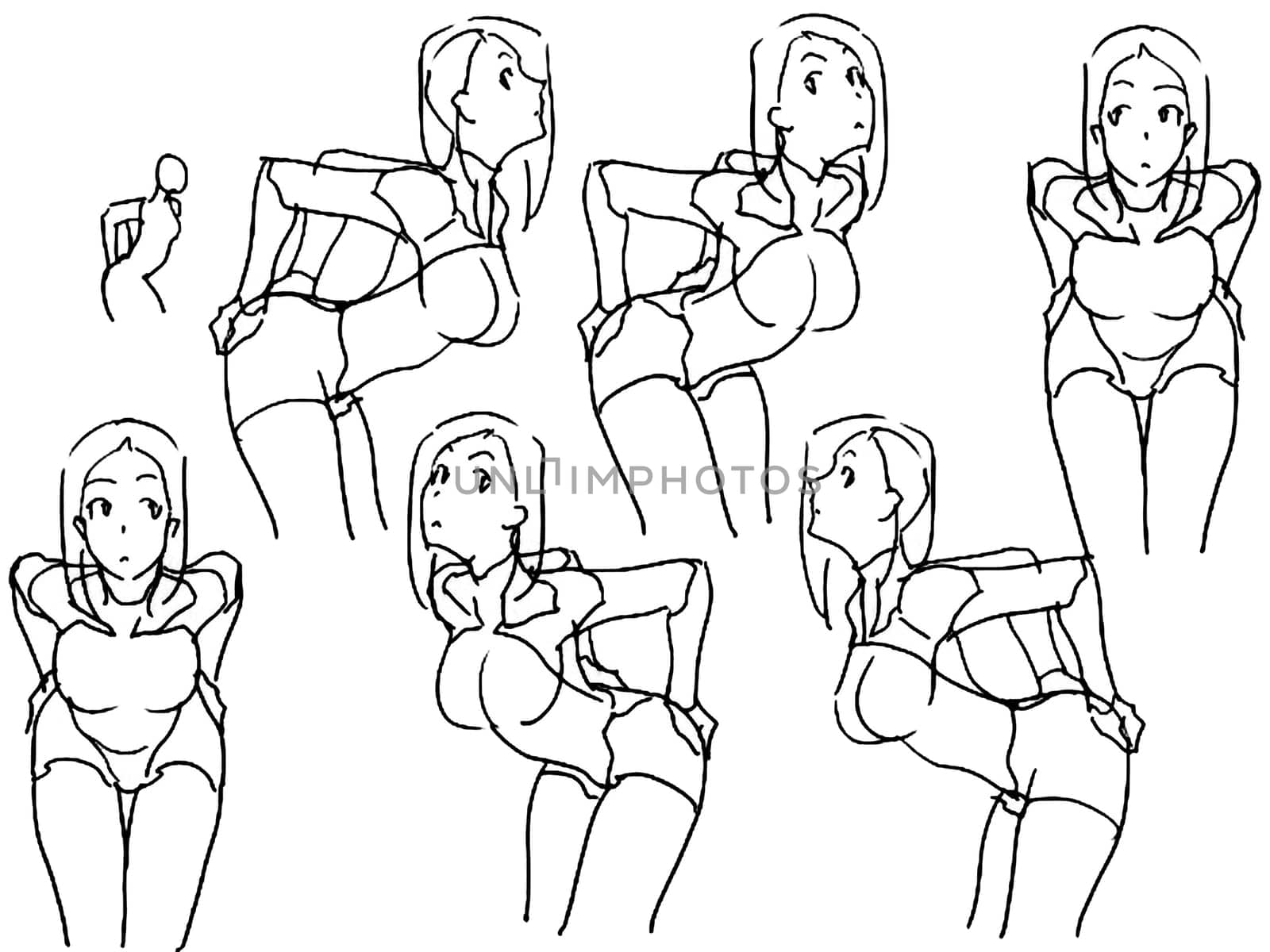 Tutorial of drawing a female body. Drawing the human body, step by step lessons.