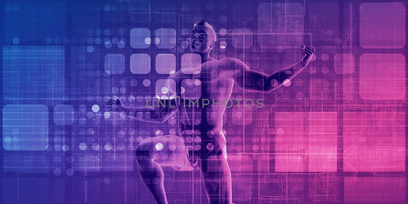Virtual Fitness Trainer with Immersive Workout Technology Concept