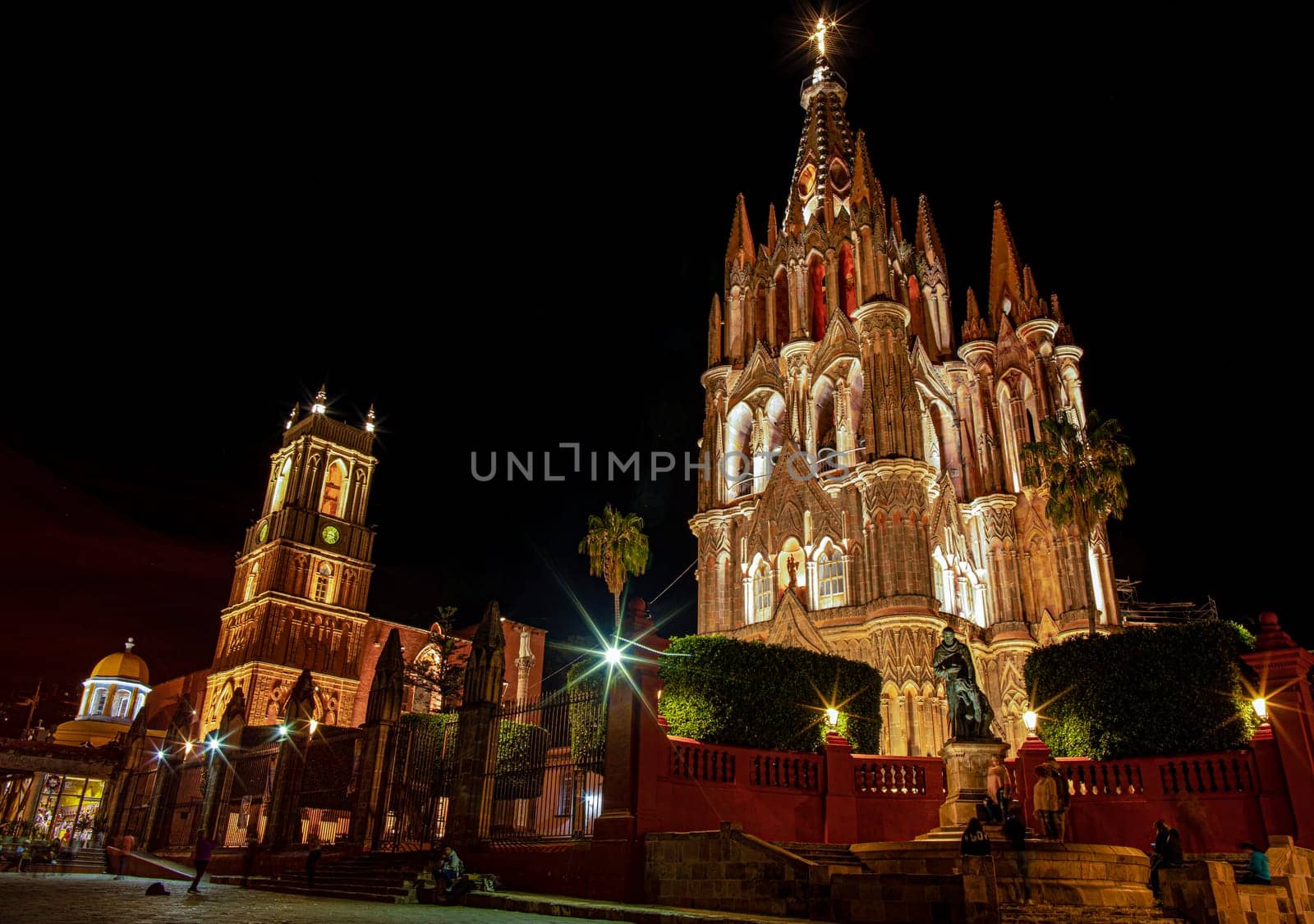 The Parroquia de San Miguel de Arcangel and La Santa Escuela de Cristo in San Miguel de Allende, Guanajuato, Mexico