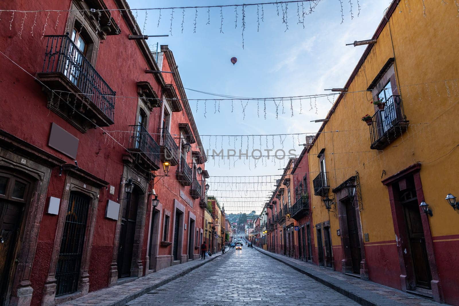 Colorful, small streets, traditional of the historic town of San Miguel de Allende, Guanajuato, Mexico