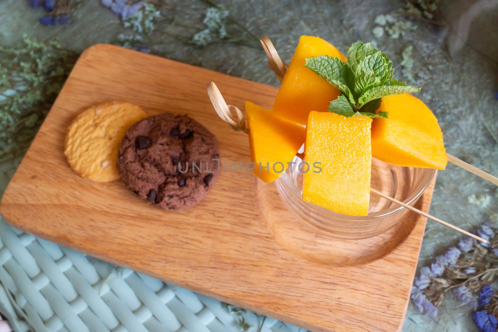 Pile of yellow mango fruit, stock photo