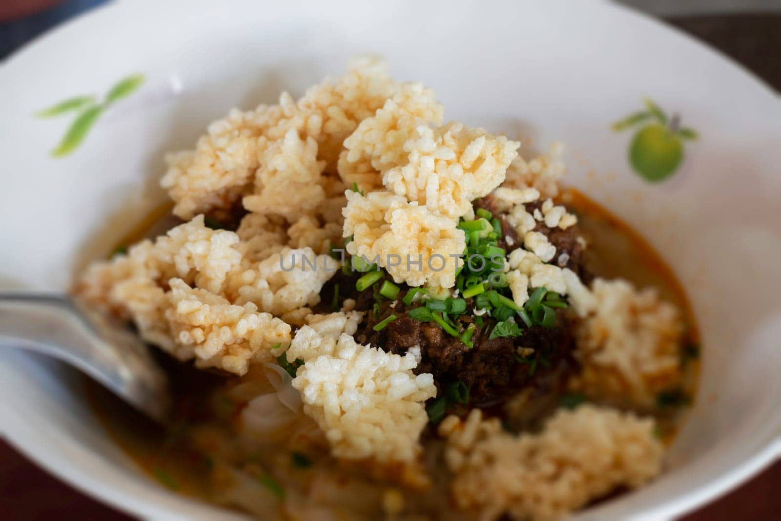 Local Thai style noodles pork soup, stock photo