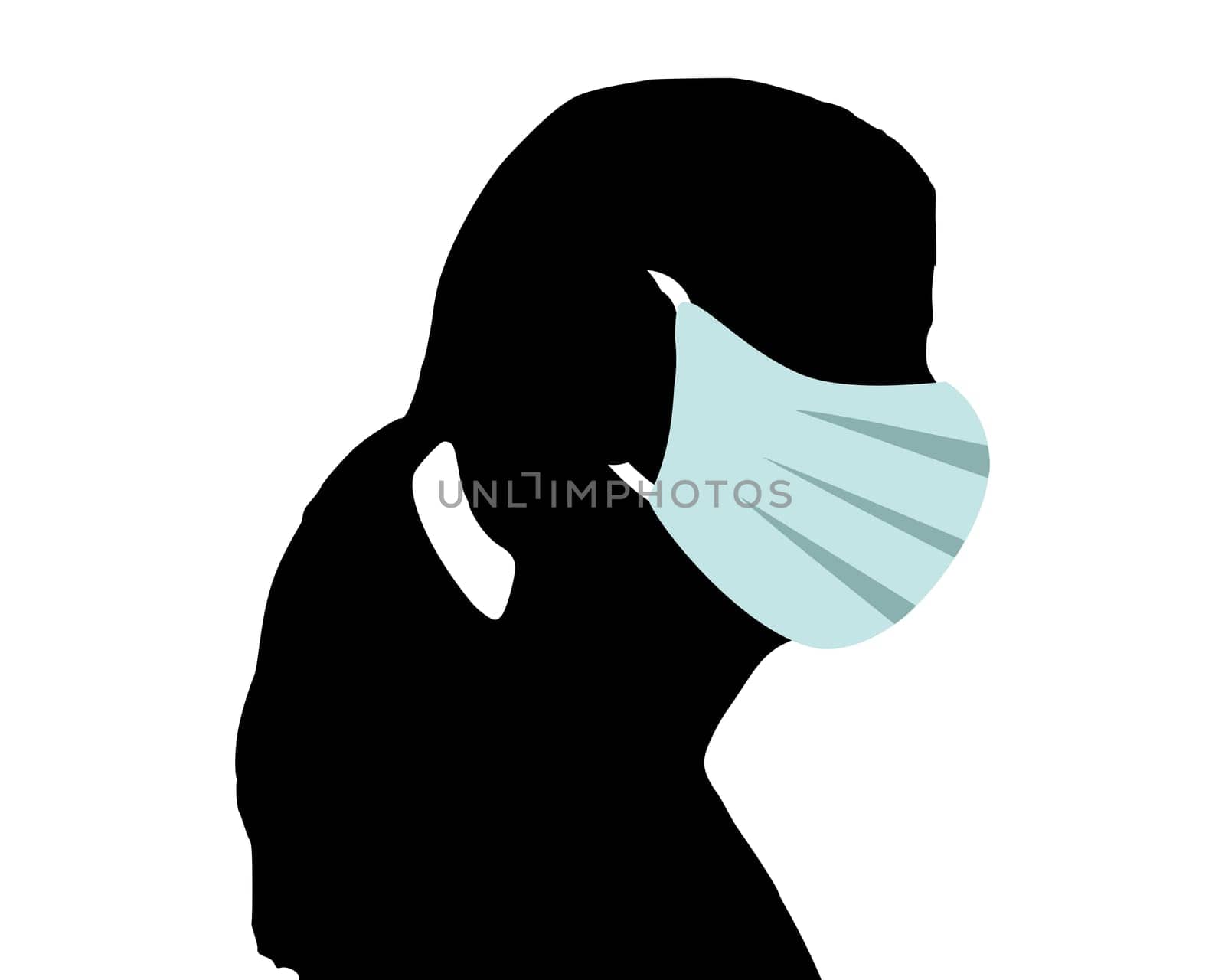 Ausschnitt Frau mit Mundschutz