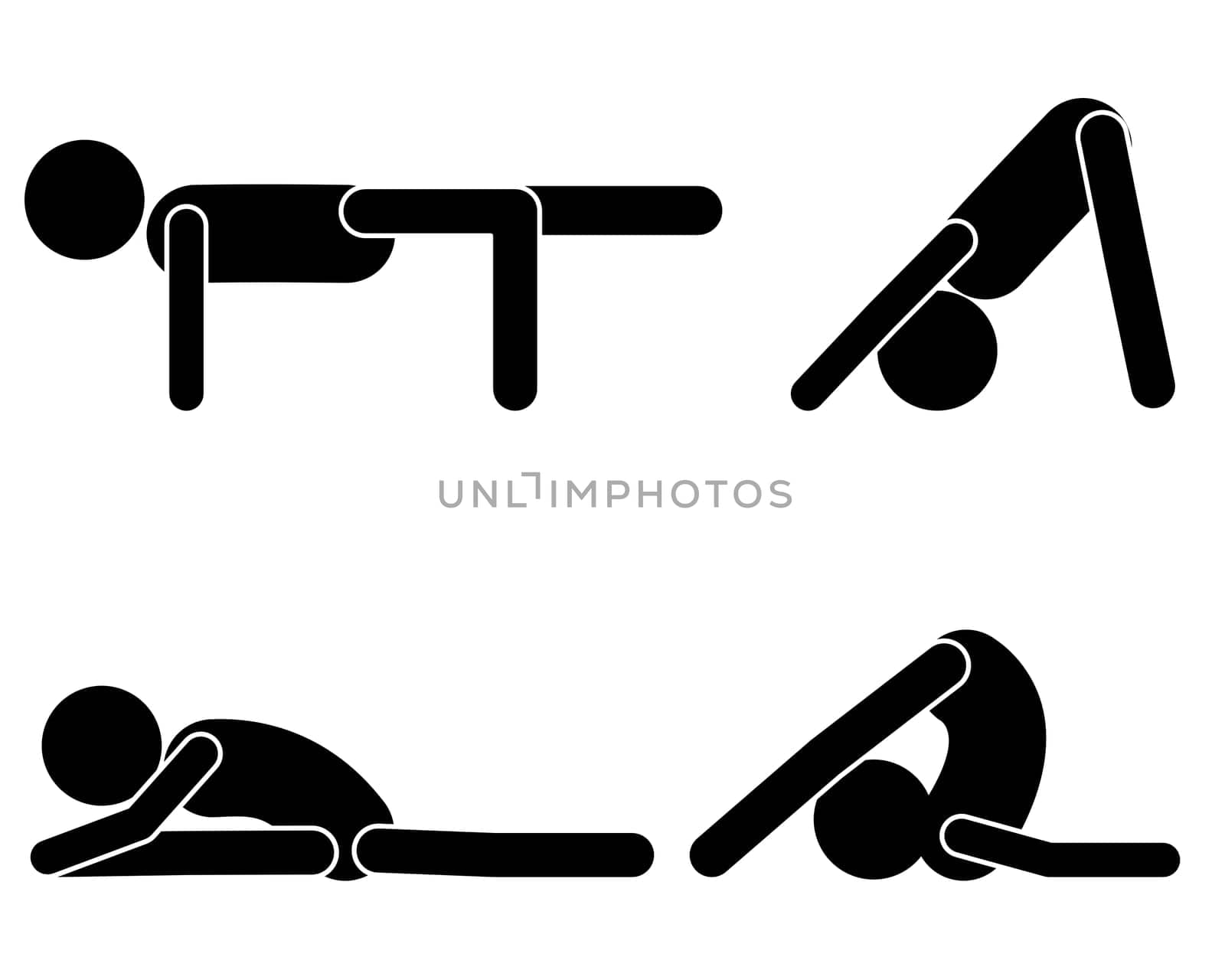 Darstellung unterschiedlicher Yogastellungen