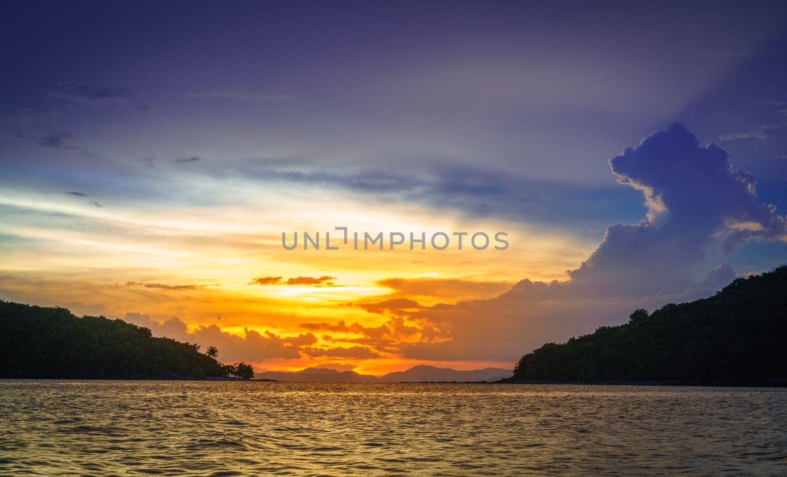 Scenic sunset in Andaman Sea by Ko Yao Yai island