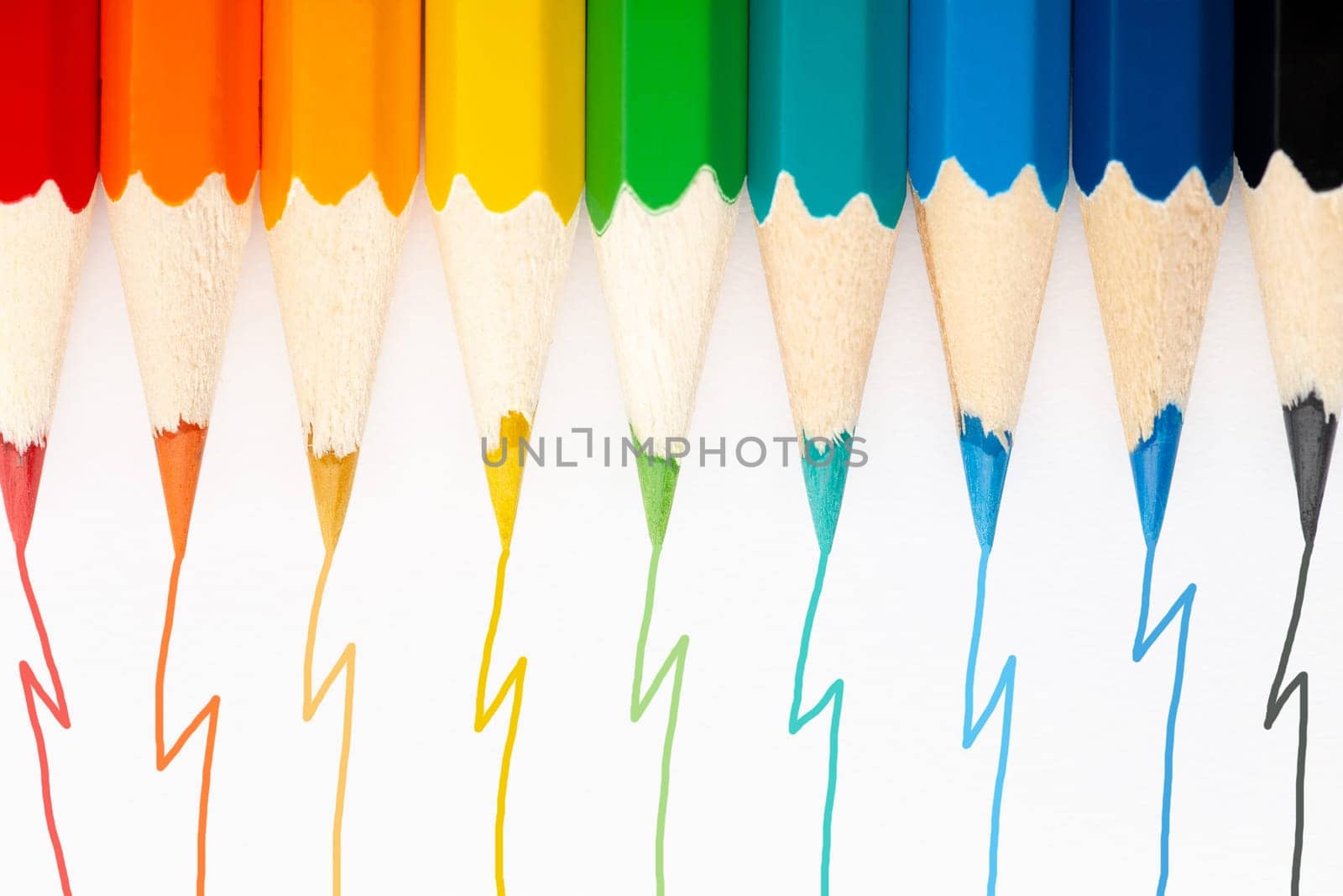 Some Colorful wooden pencils on white background