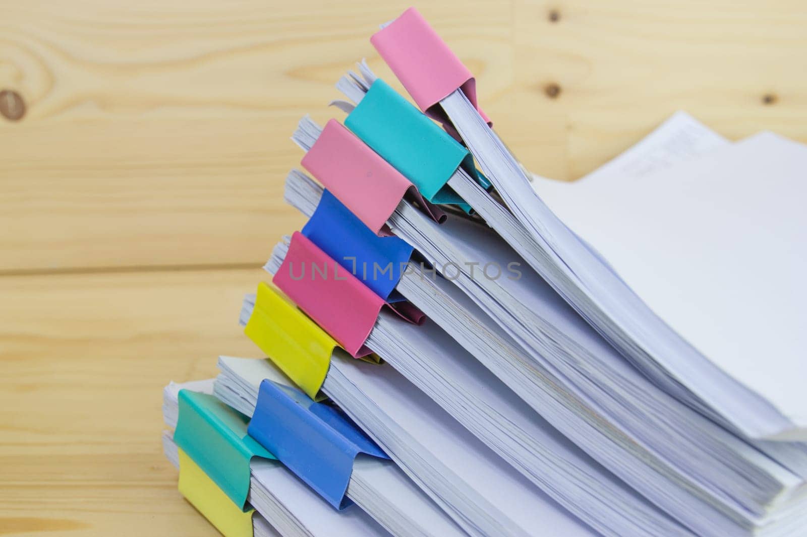 pile of papers at work office for business on the table, concept document in work office