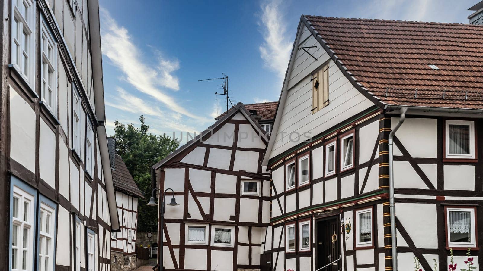House gable of a half timbered House in Frankenberg, North Hesse, Germany