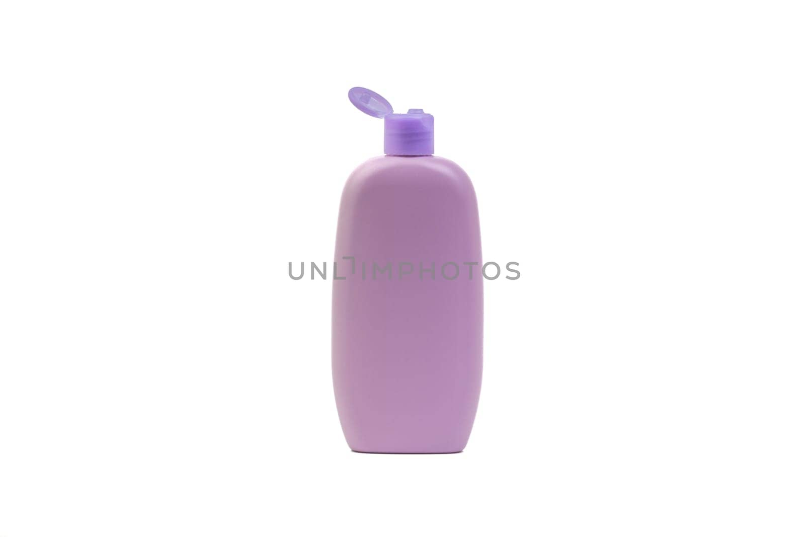 Baby lotion or shampoo bottle isolated on white background. Healthcare and business concept
