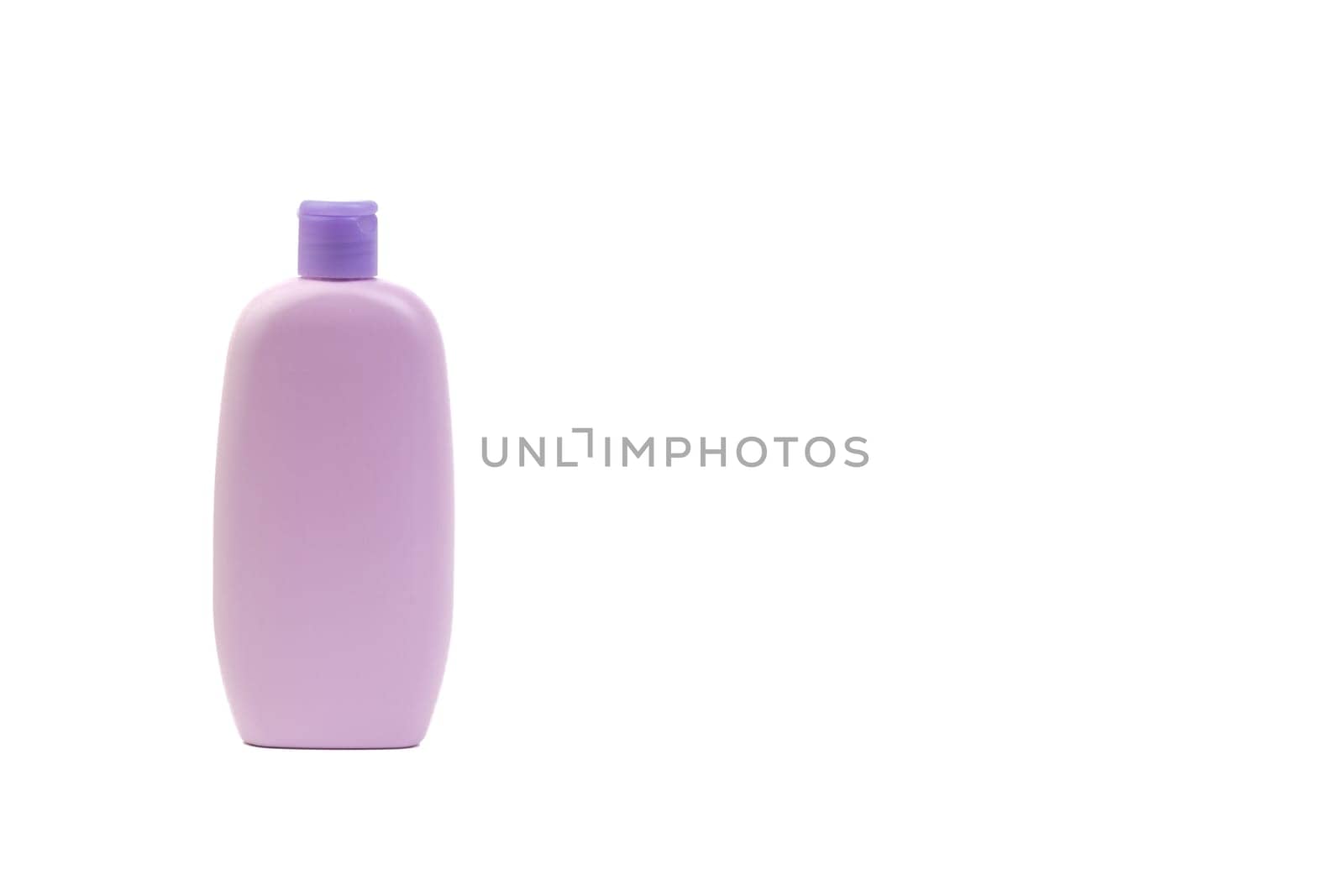 Baby lotion or shampoo bottle isolated on white background. Healthcare and business concept
