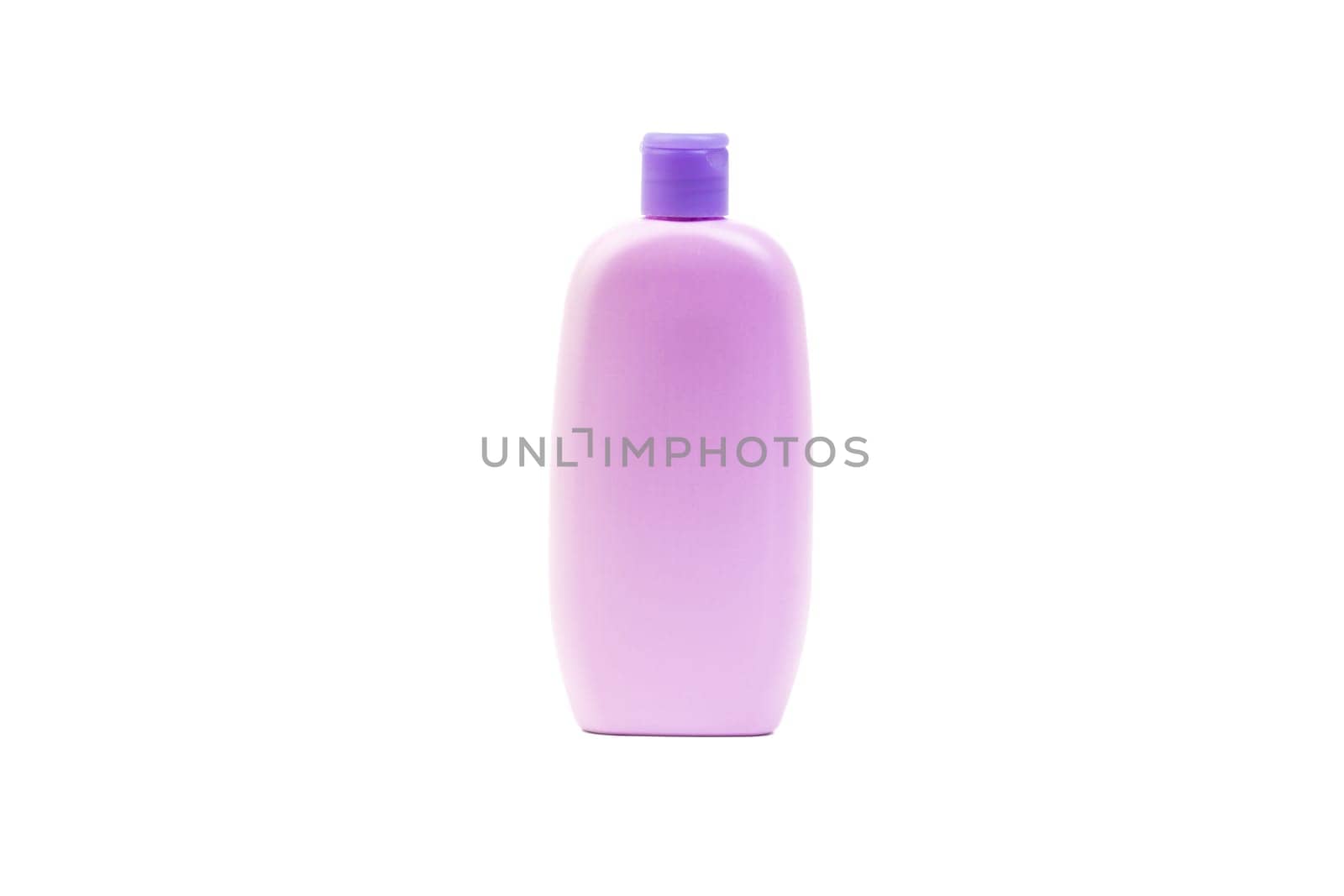 Baby lotion or shampoo bottle isolated on white background. Healthcare and business concept