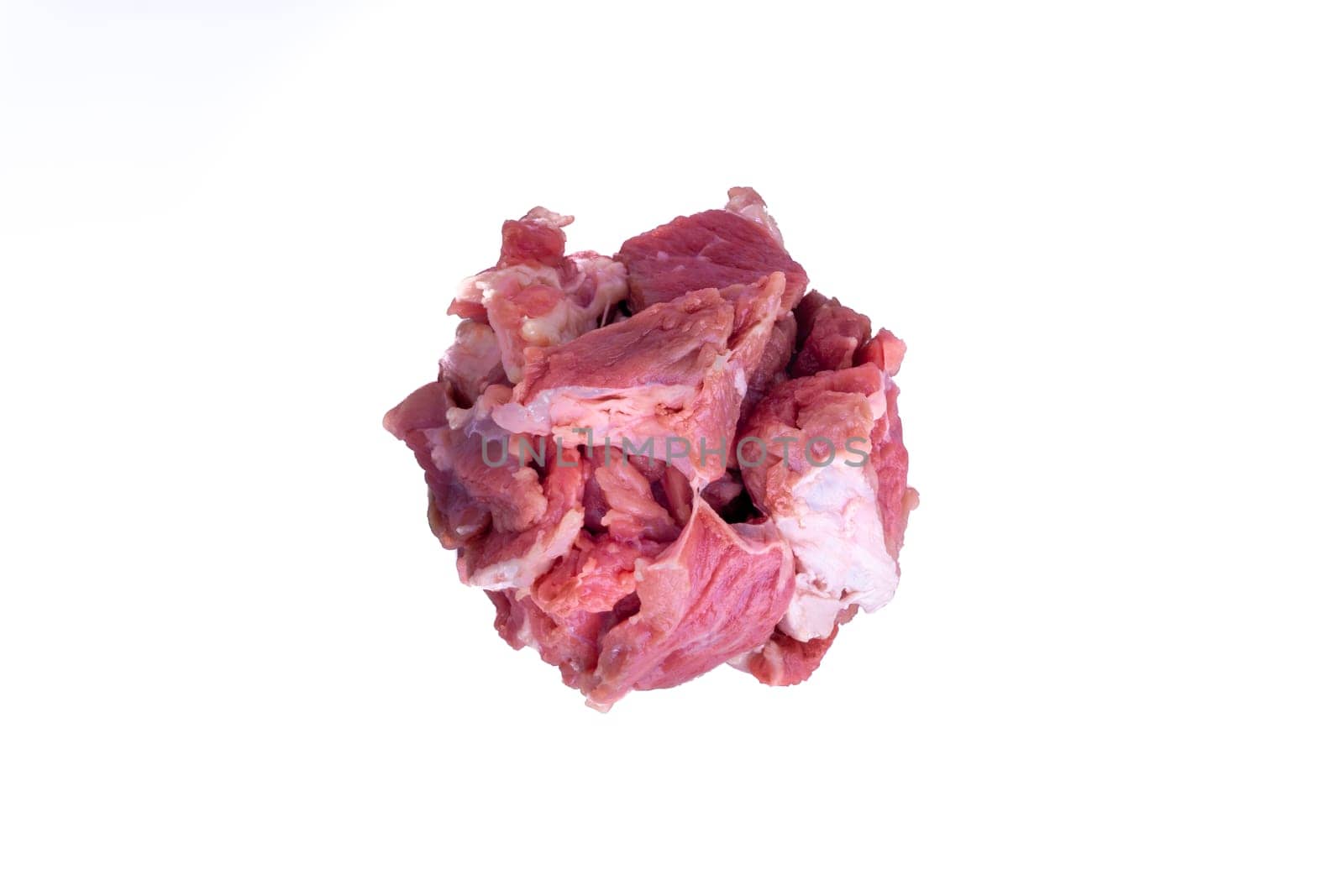 Fresh raw beef steak isolated on white background with selective focus