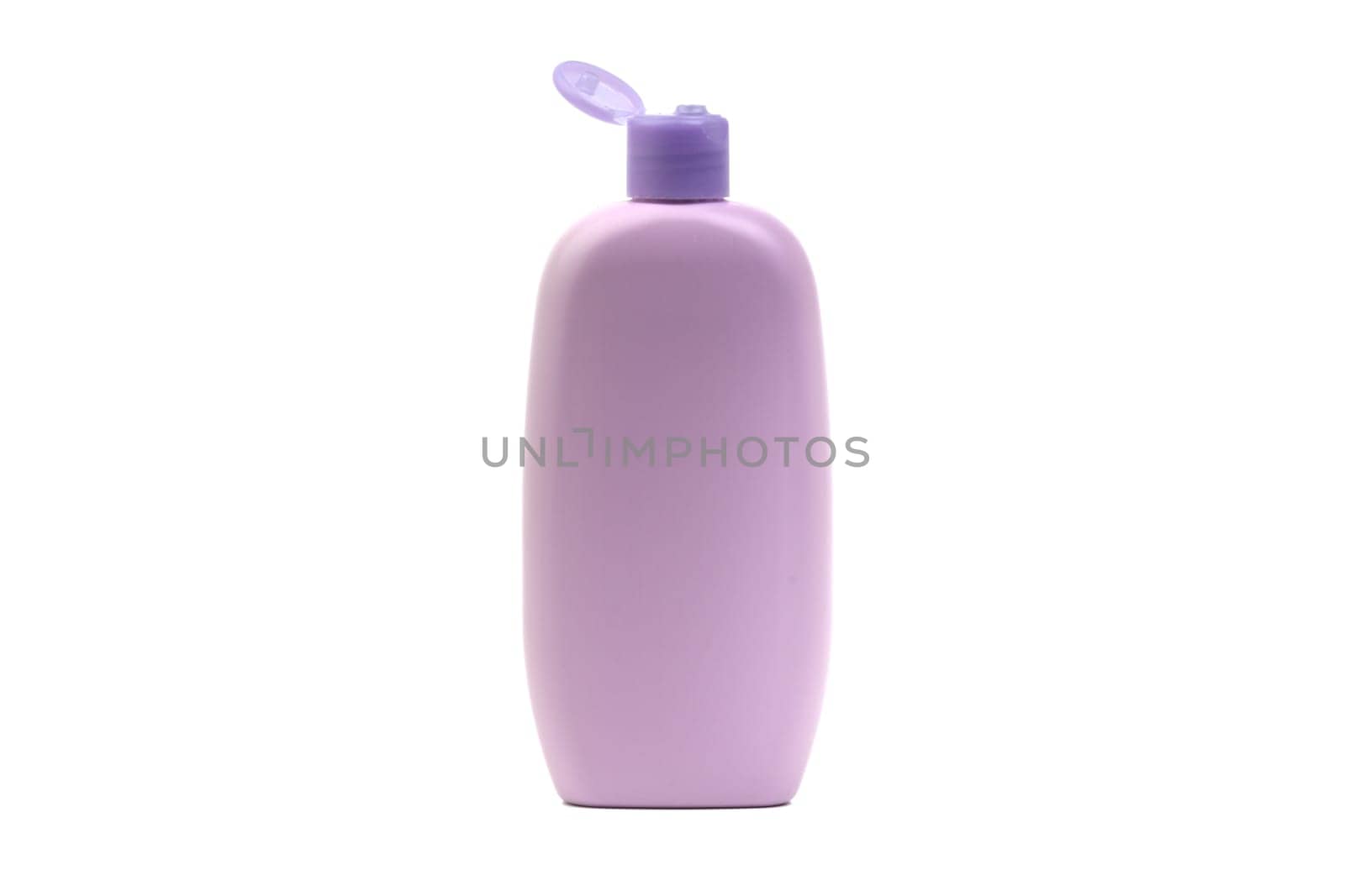 Baby lotion or shampoo bottle isolated on white background. Healthcare and business concept