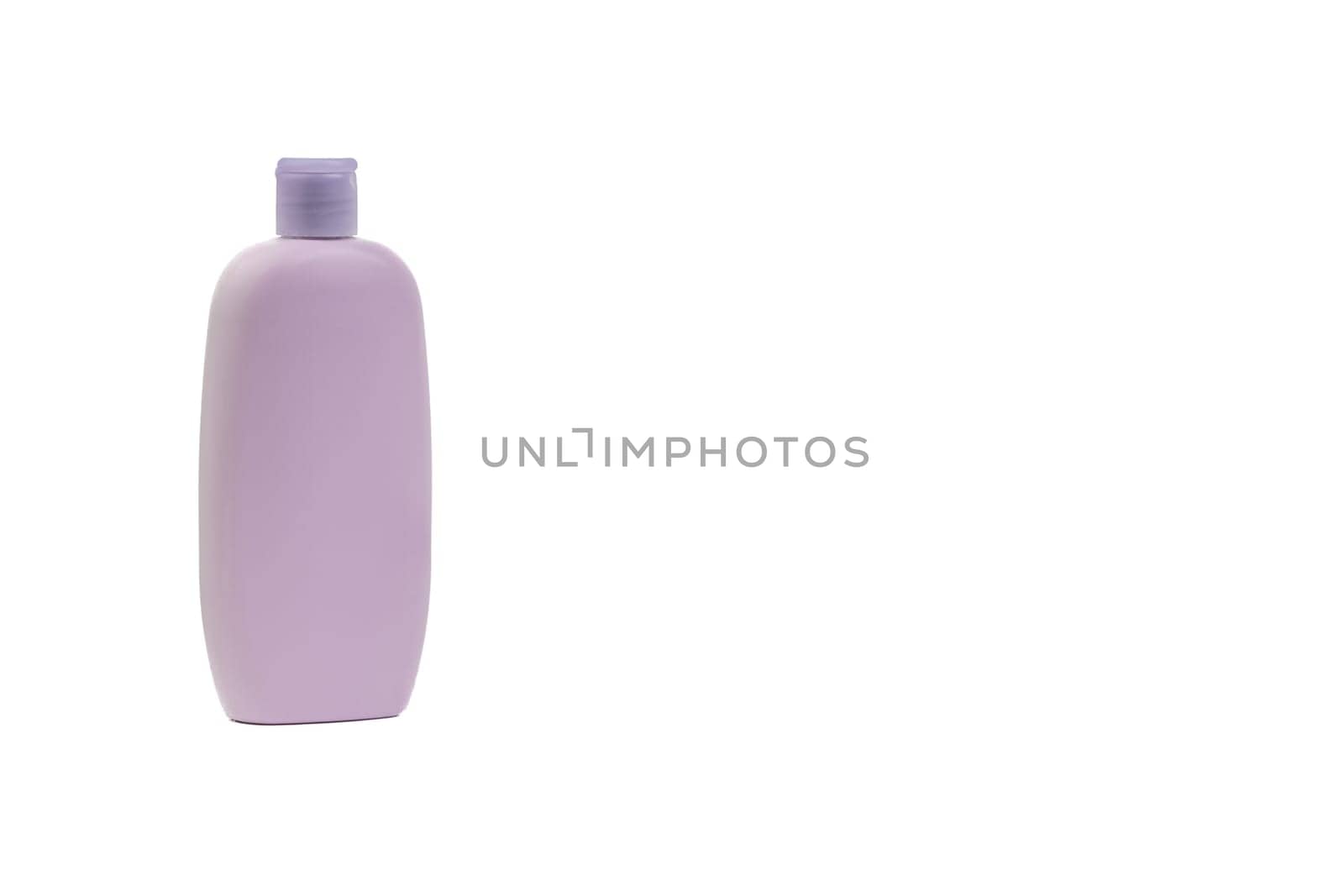 Baby lotion or shampoo bottle isolated on white background. Healthcare and business concept